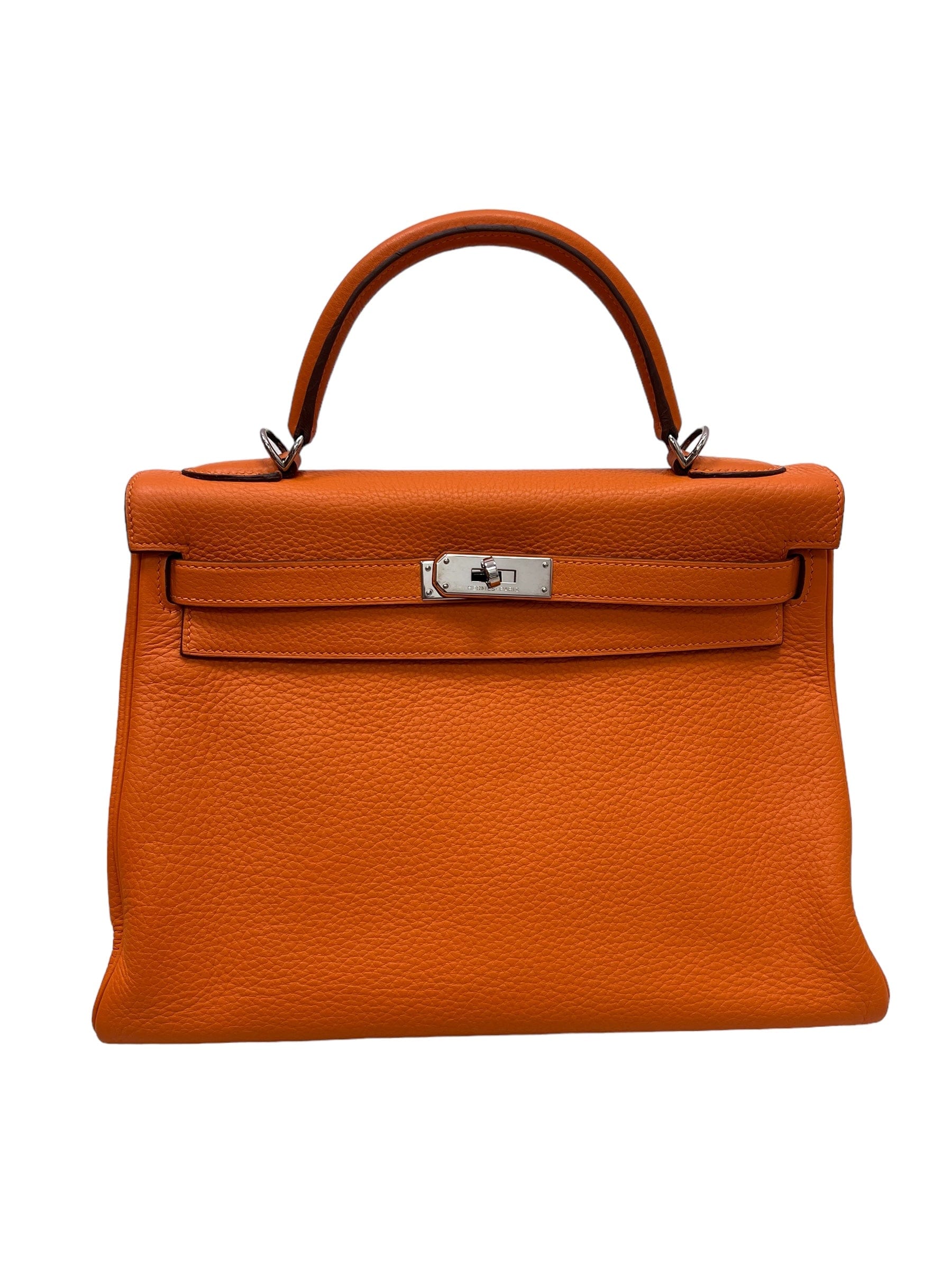 Hermès Hermes Kelly 32 Orange Clemence PHW #N SKTR01119