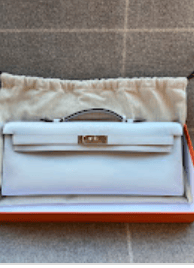 Hermès Hermes Kelly Cut Blue Pale PHW Z Swift ALTC0479