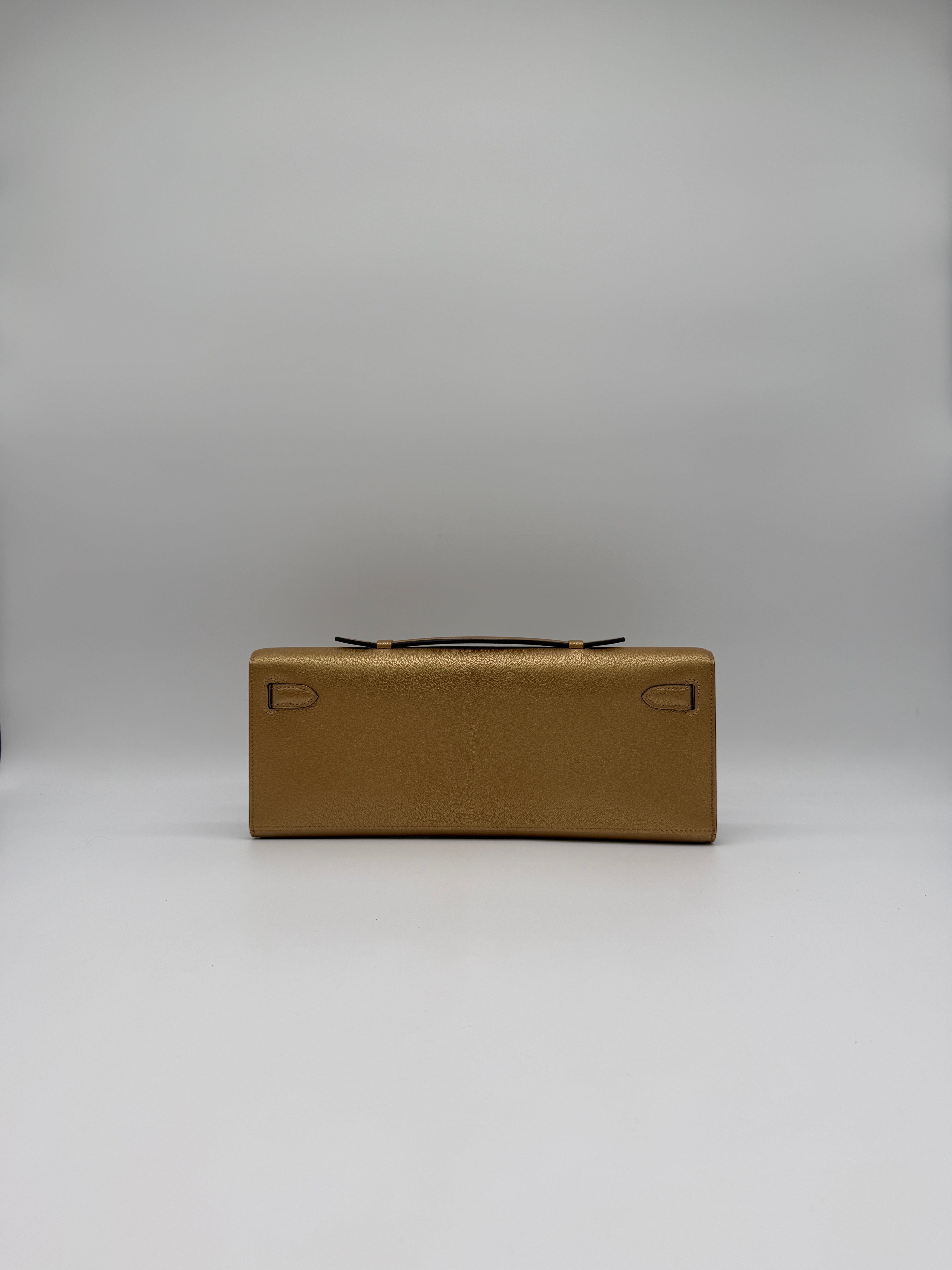 Hermès Hermès Kelly Cut Chamkilight Dore Chevre Permabrass Hardware