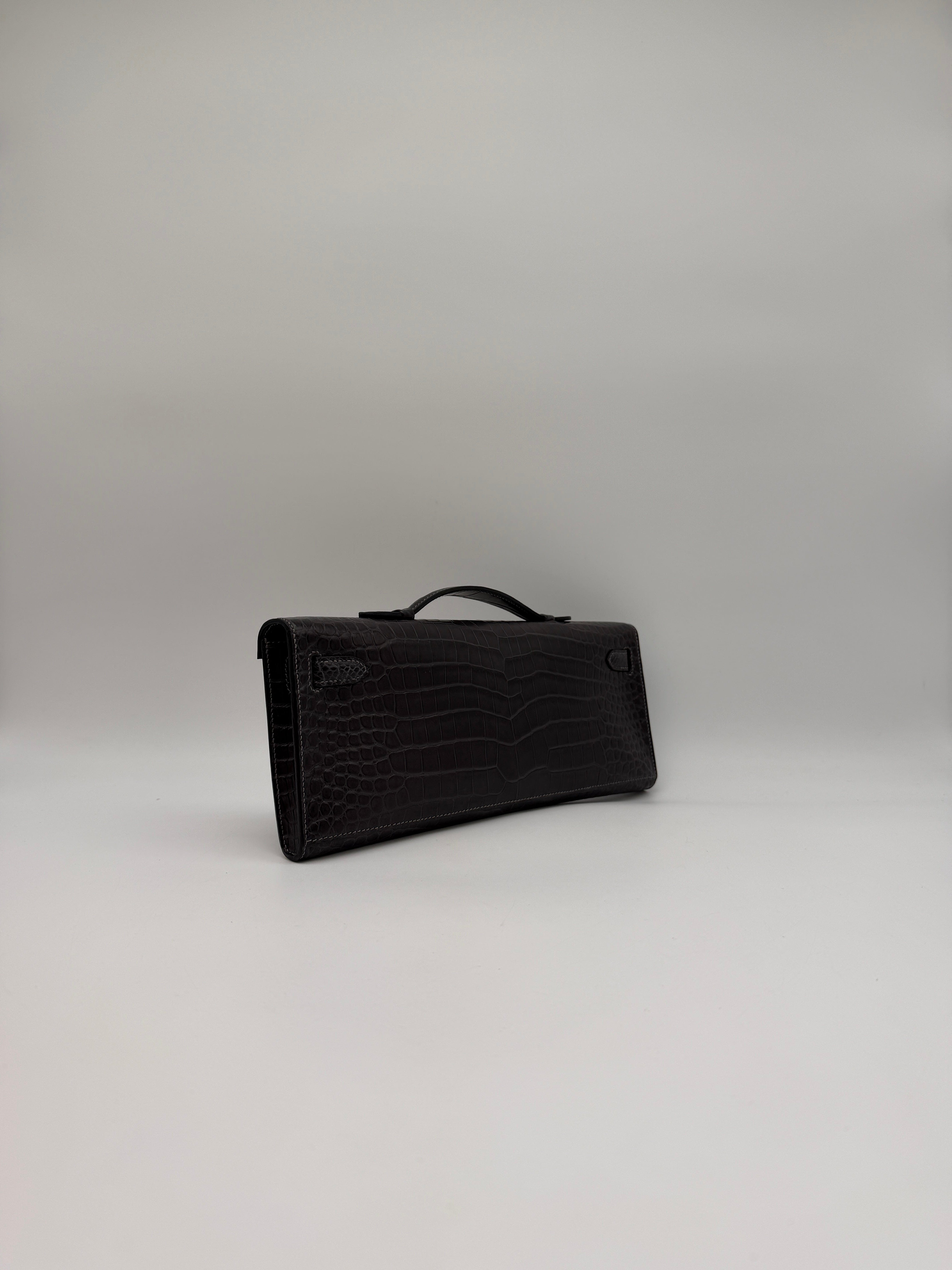 Hermès Hermès Kelly Cut Graphite Matt Porosus Permabrass Hardware