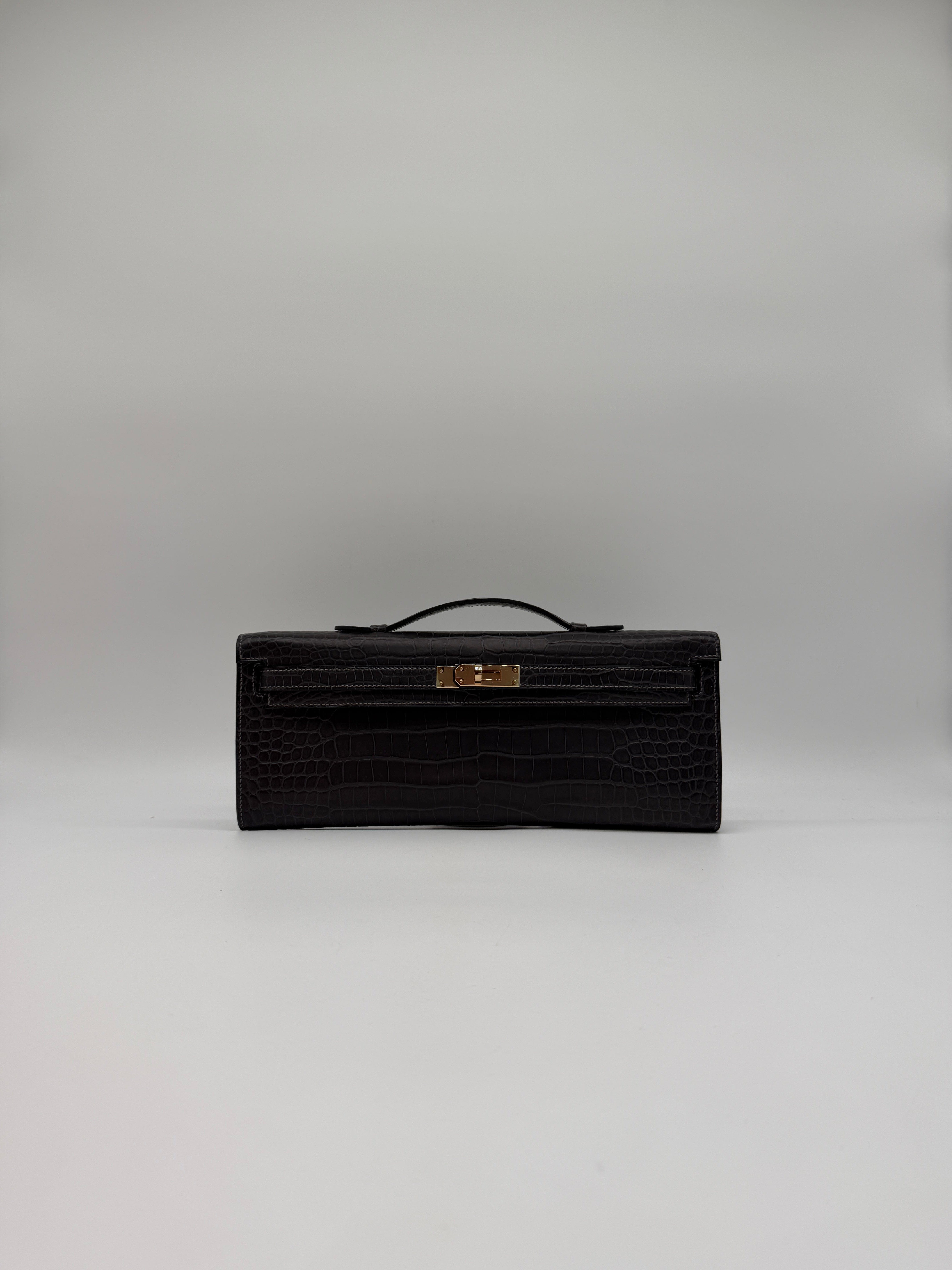 Hermès Hermès Kelly Cut Graphite Matt Porosus Permabrass Hardware