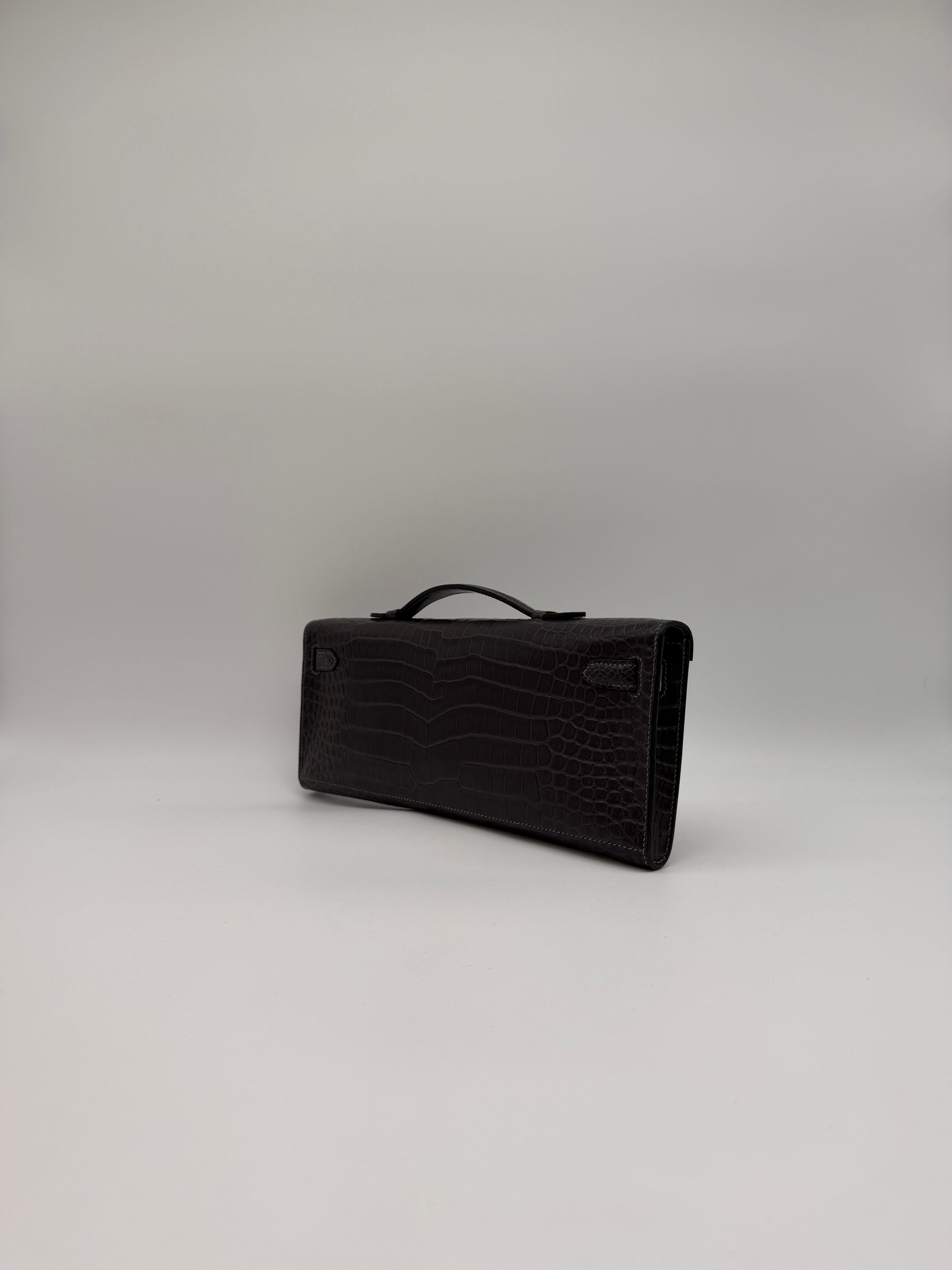 Hermès Hermès Kelly Cut Graphite Matt Porosus Permabrass Hardware