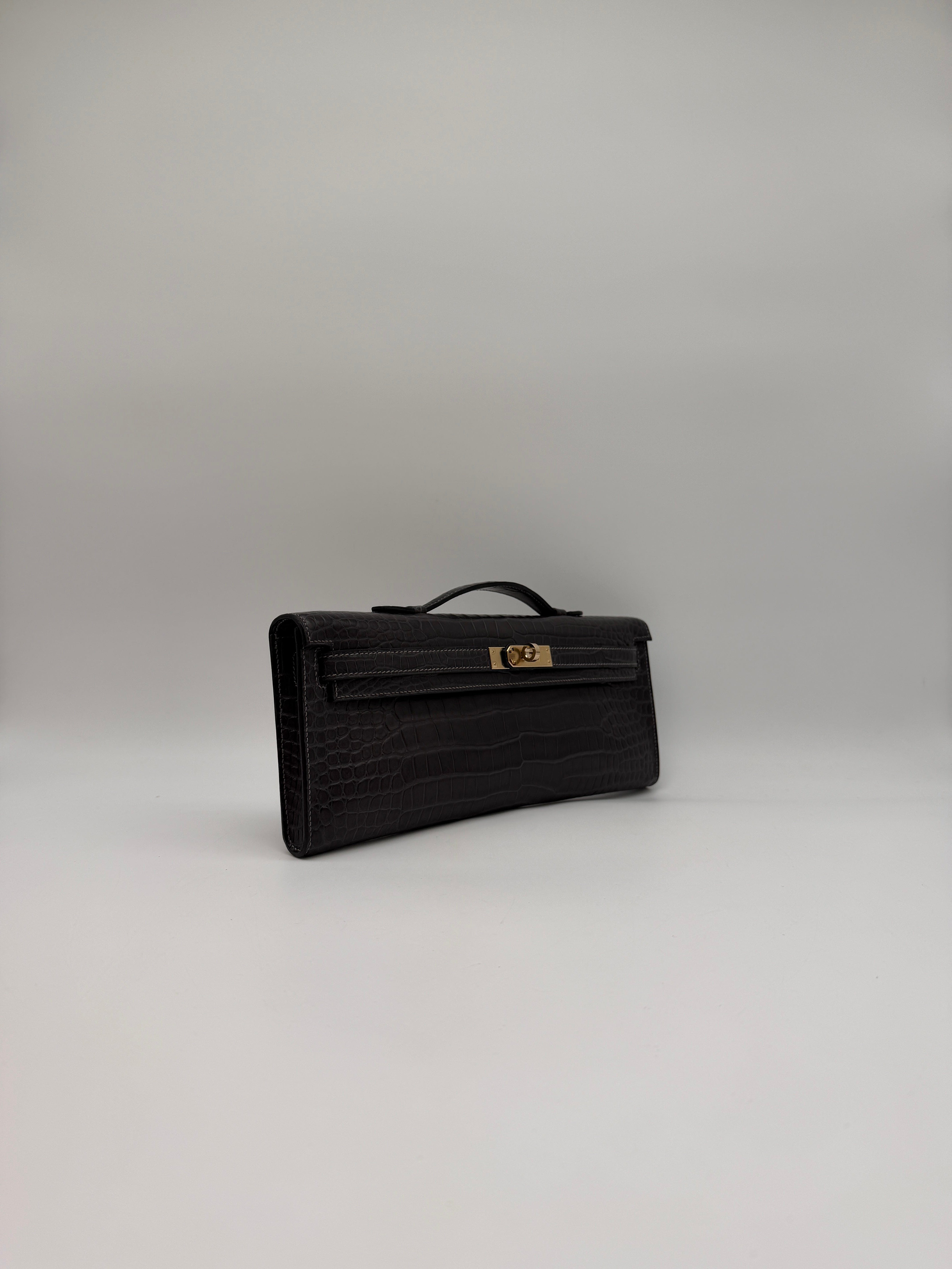 Hermès Hermès Kelly Cut Graphite Matt Porosus Permabrass Hardware
