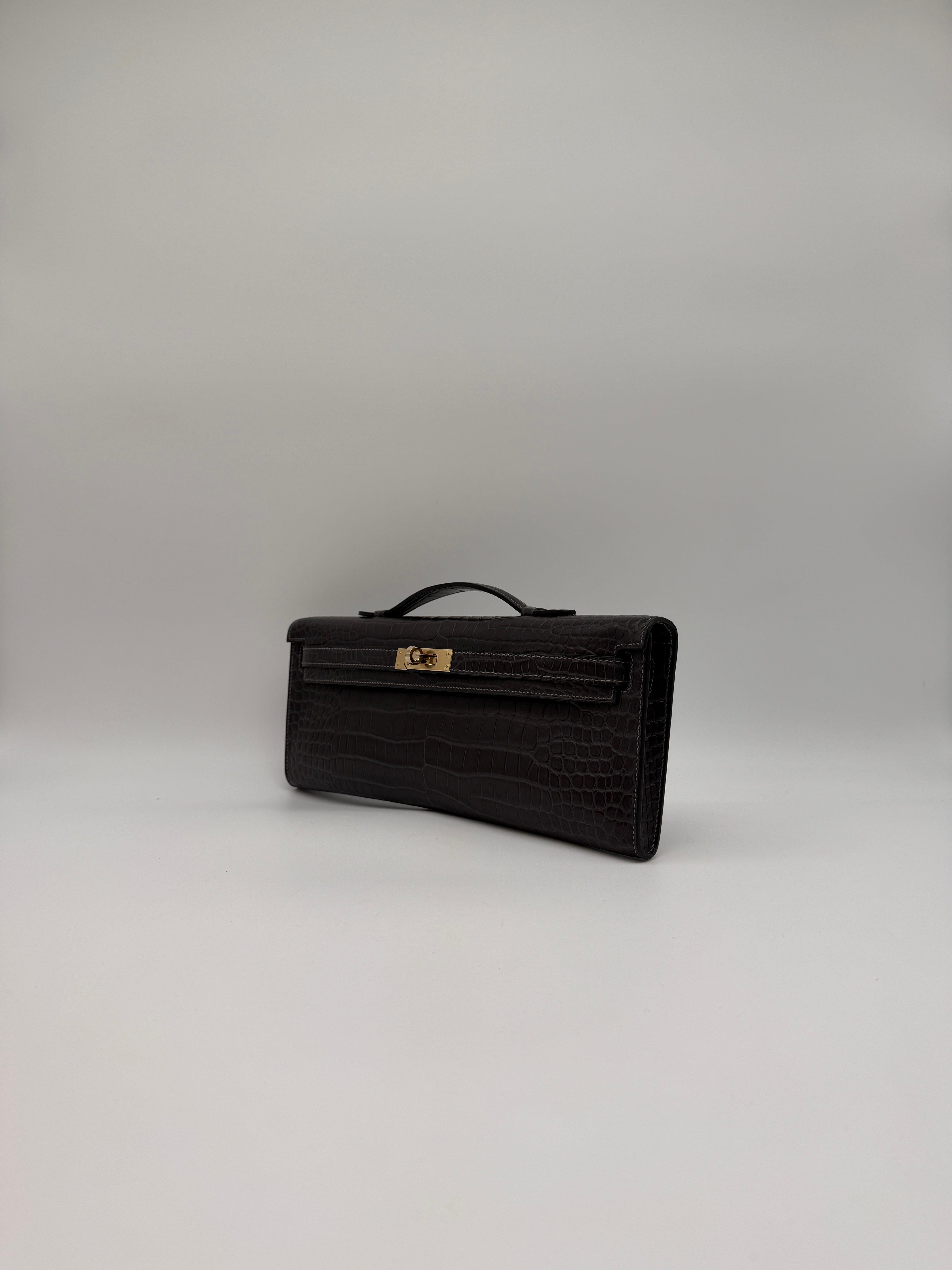 Hermès Hermès Kelly Cut Graphite Matt Porosus Permabrass Hardware