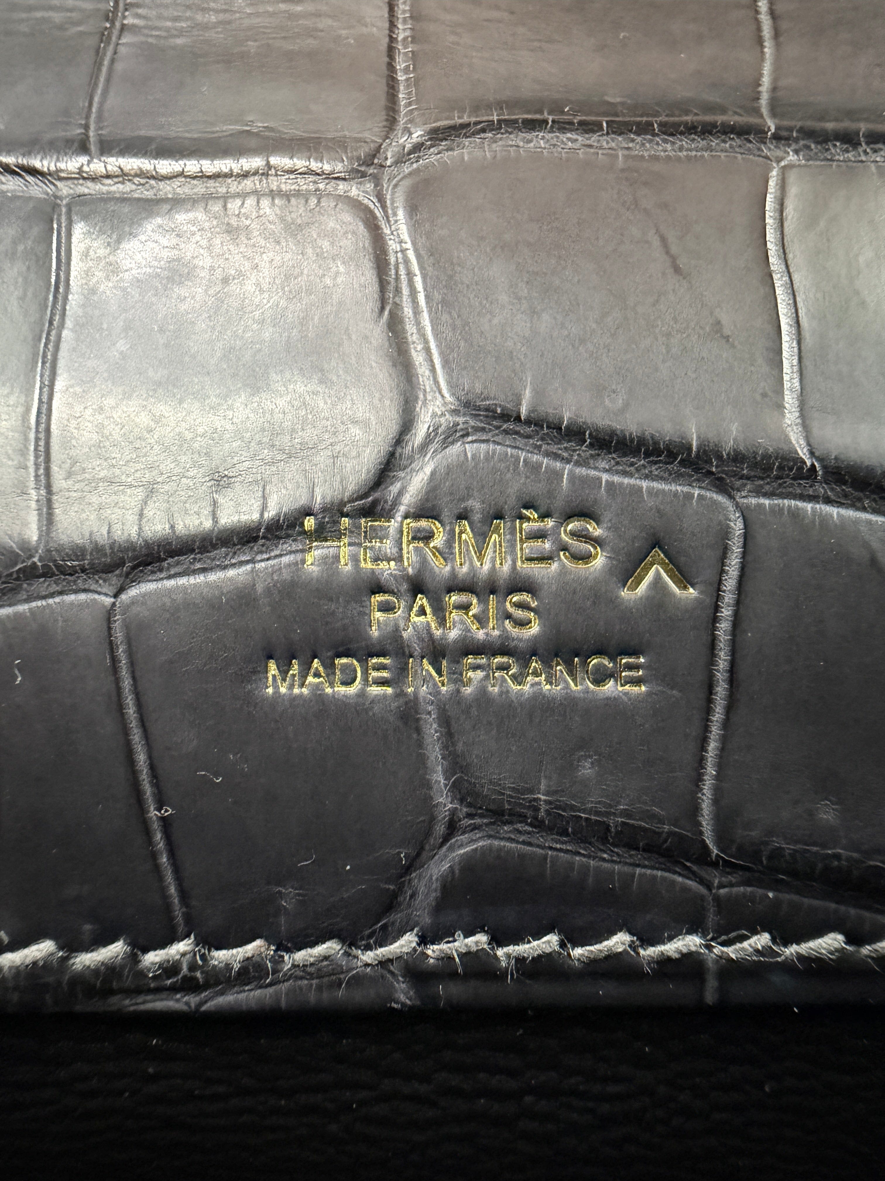 Hermès Hermès Kelly Cut Graphite Matt Porosus Permabrass Hardware