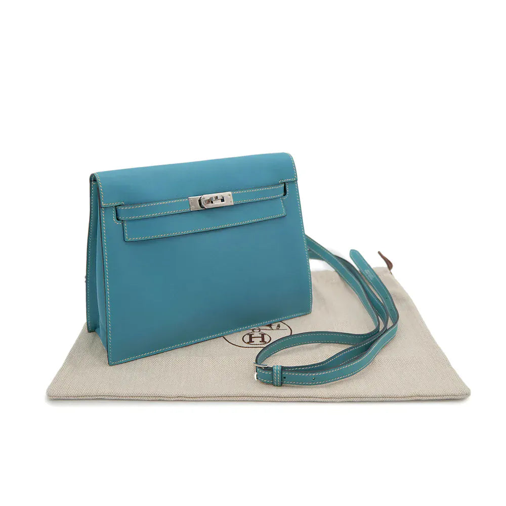 Hermès HERMES KELLY DANCE BLUE JEAN VEAU SWIFT SHOULDER BAG □K SHW 90303483 DXBS6079