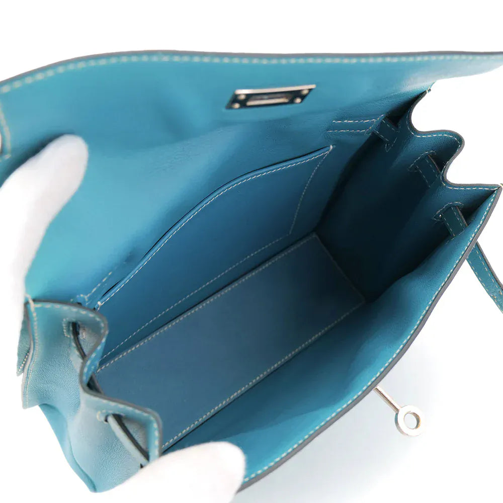 Hermès HERMES KELLY DANCE BLUE JEAN VEAU SWIFT SHOULDER BAG □K SHW 90303483 DXBS6079
