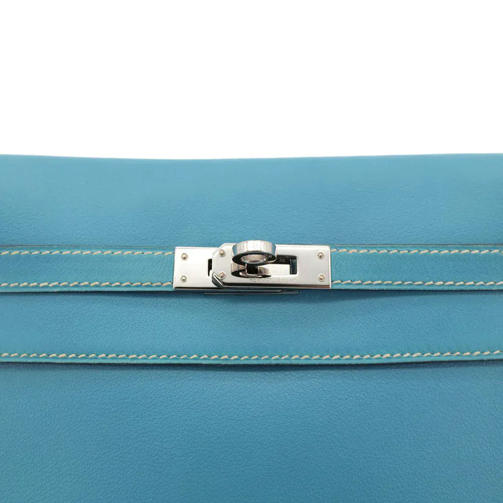 Hermès HERMES KELLY DANCE BLUE JEAN VEAU SWIFT SHOULDER BAG □K SHW 90303483 DXBS6079