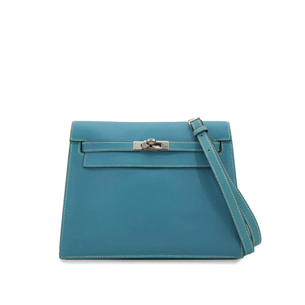 Hermès HERMES KELLY DANCE BLUE JEAN VEAU SWIFT SHOULDER BAG □K SHW 90303483 DXBS6079