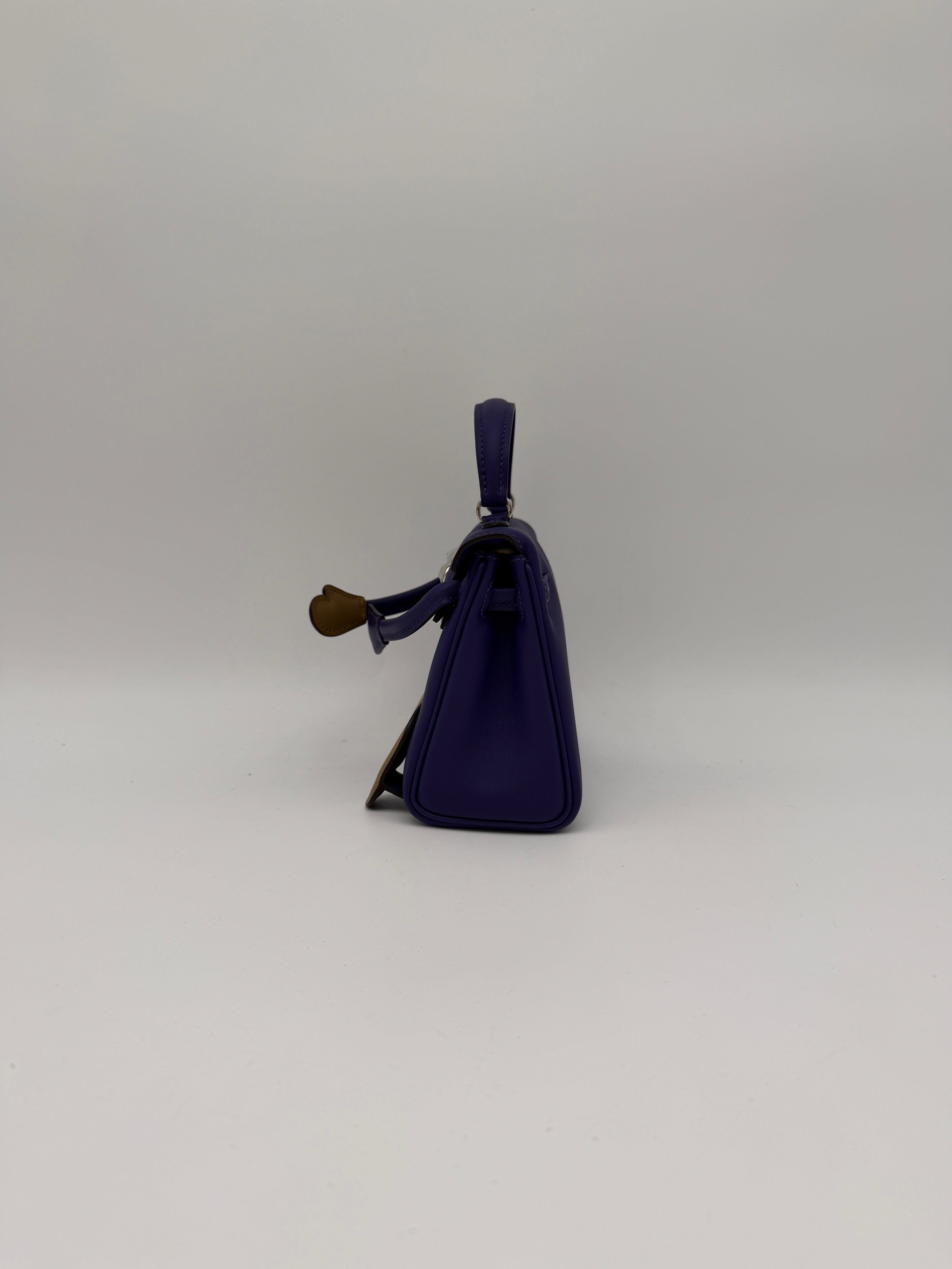 Hermès Hermès Kelly Doll Purple/ Dune Swift Palladium Hardware