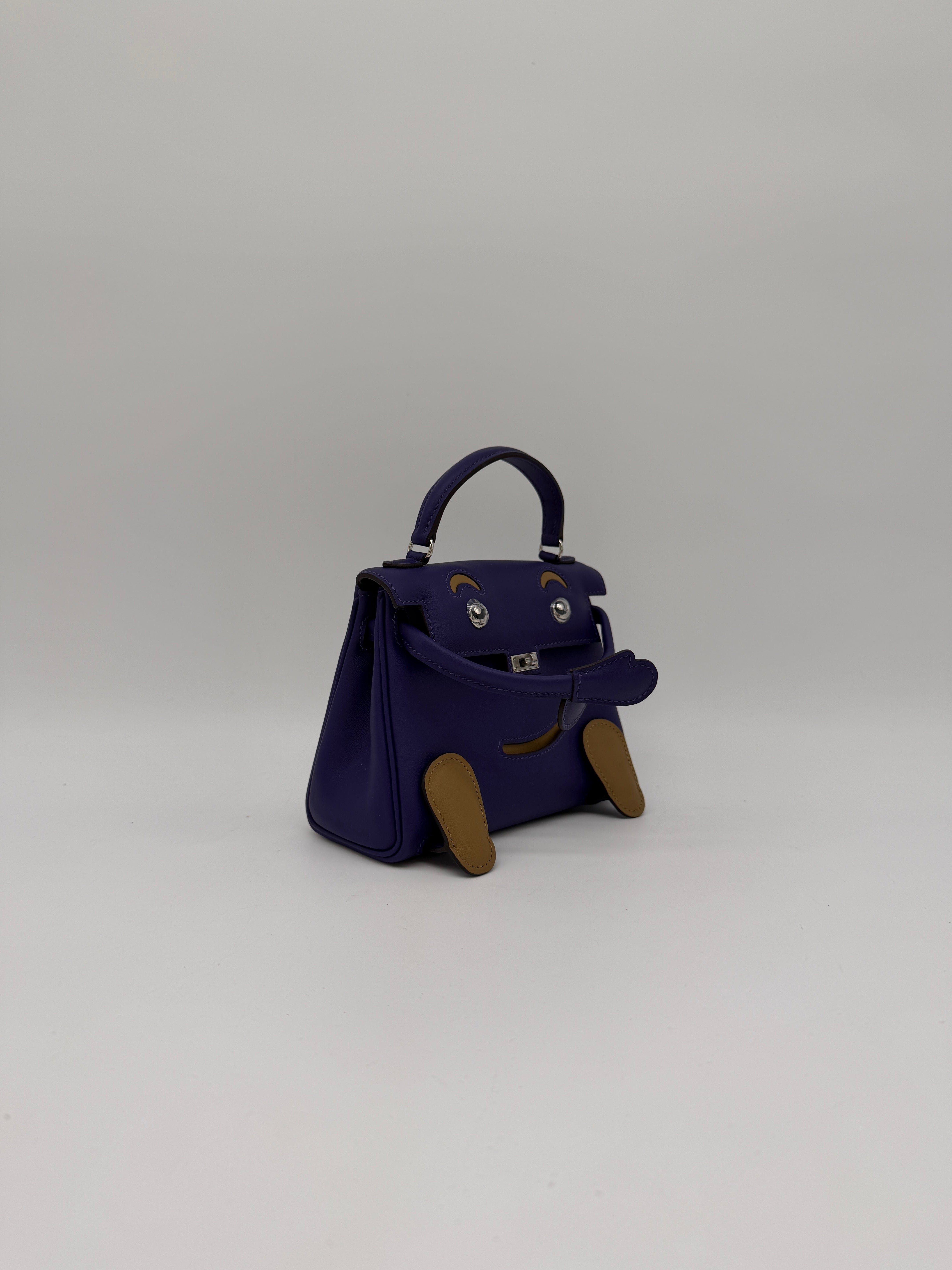 Hermès Hermès Kelly Doll Purple/ Dune Swift Palladium Hardware