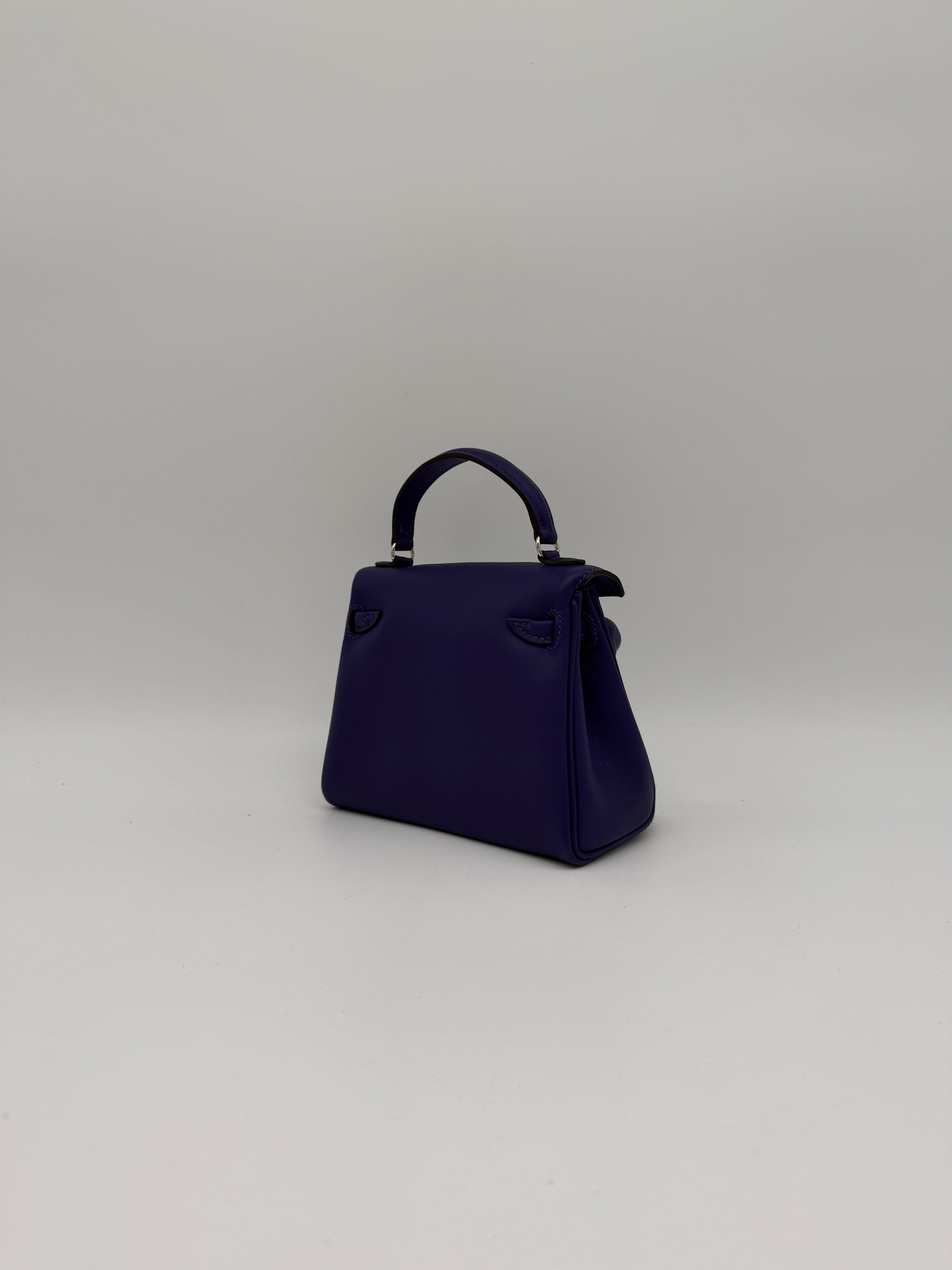 Hermès Hermès Kelly Doll Purple/ Dune Swift Palladium Hardware