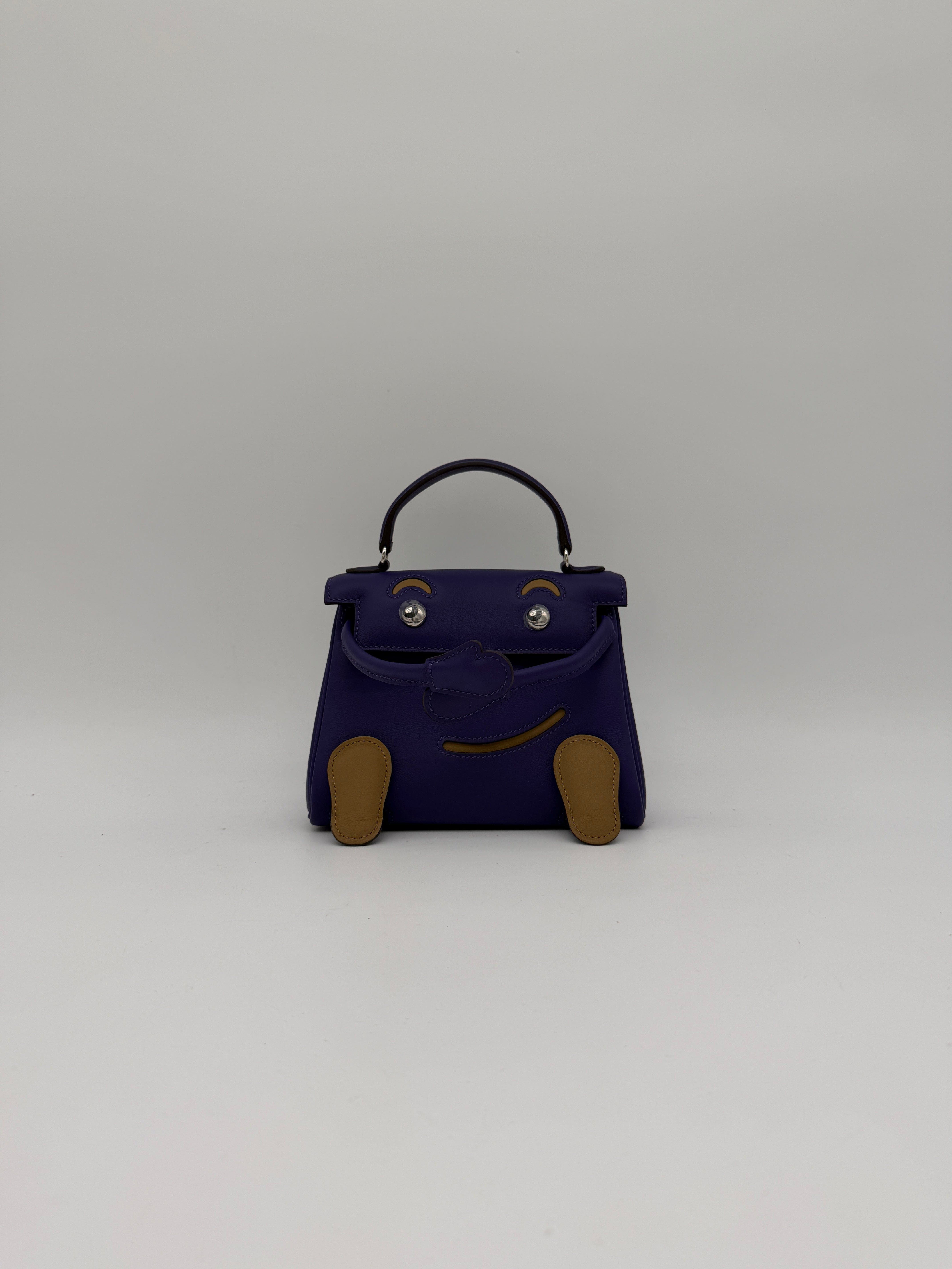 Hermès Hermès Kelly Doll Purple/ Dune Swift Palladium Hardware