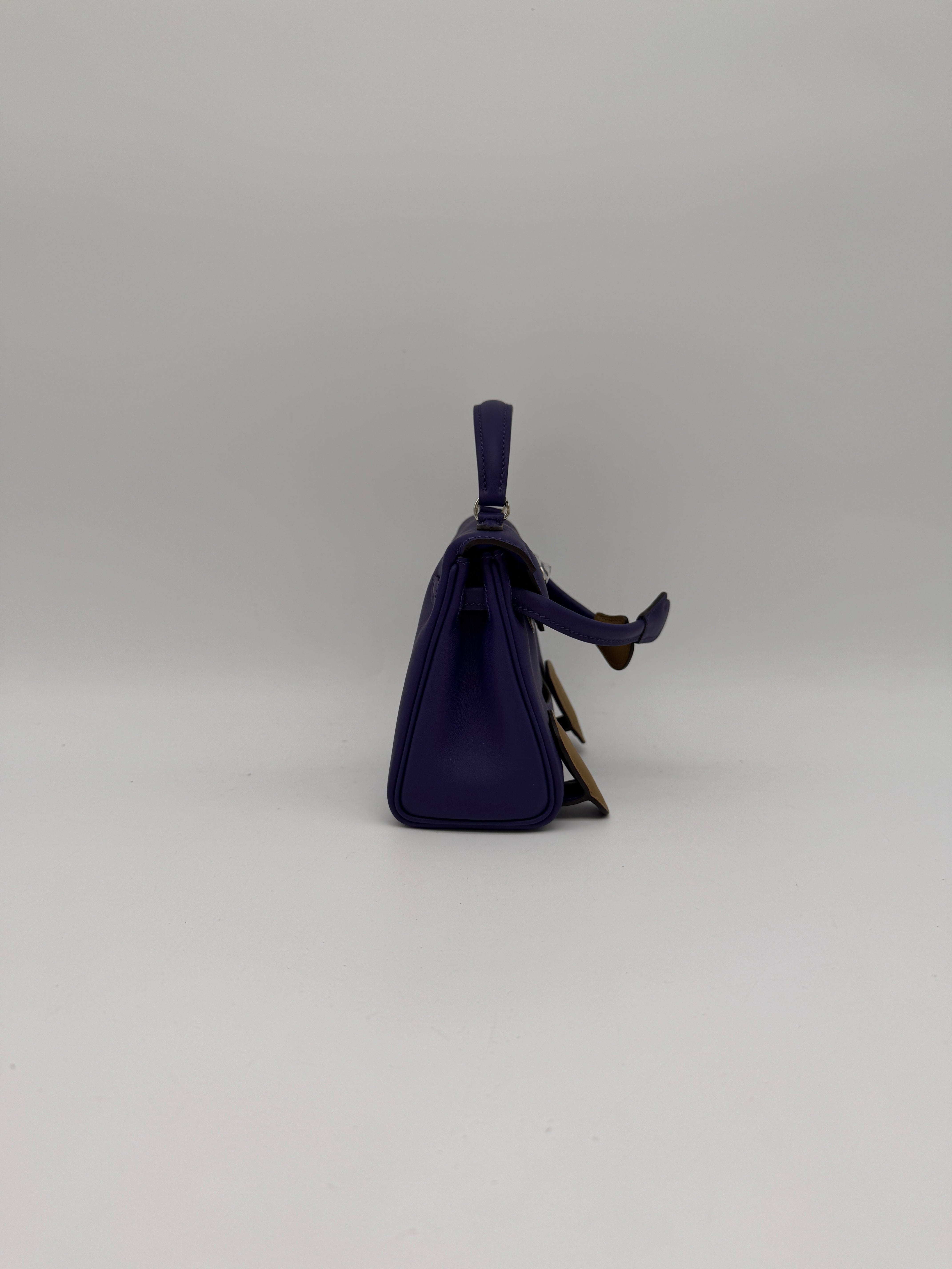 Hermès Hermès Kelly Doll Purple/ Dune Swift Palladium Hardware
