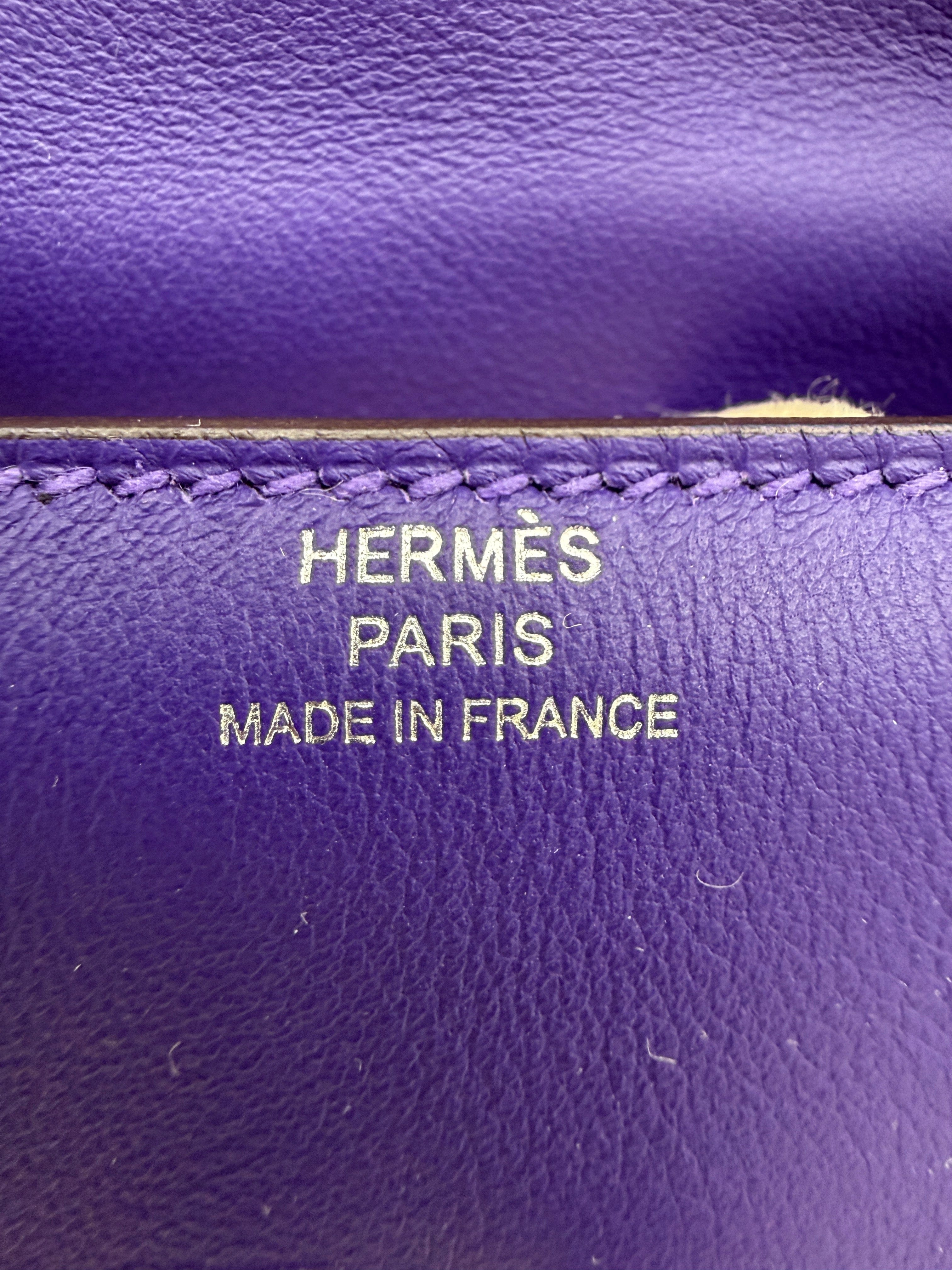 Hermès Hermès Kelly Doll Purple/ Dune Swift Palladium Hardware