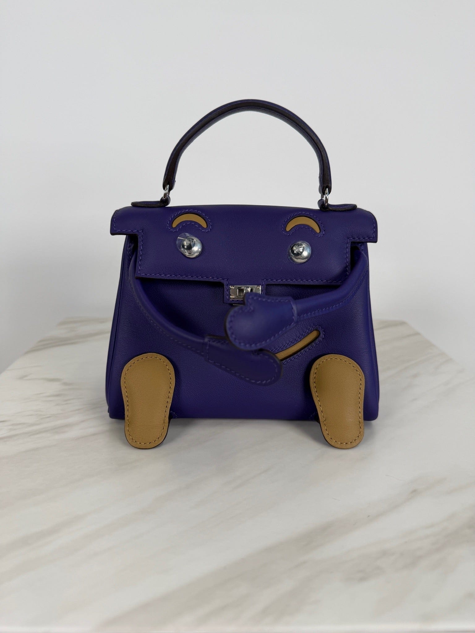 Hermès Hermès Kelly Doll Purple/ Dune Swift Palladium Hardware