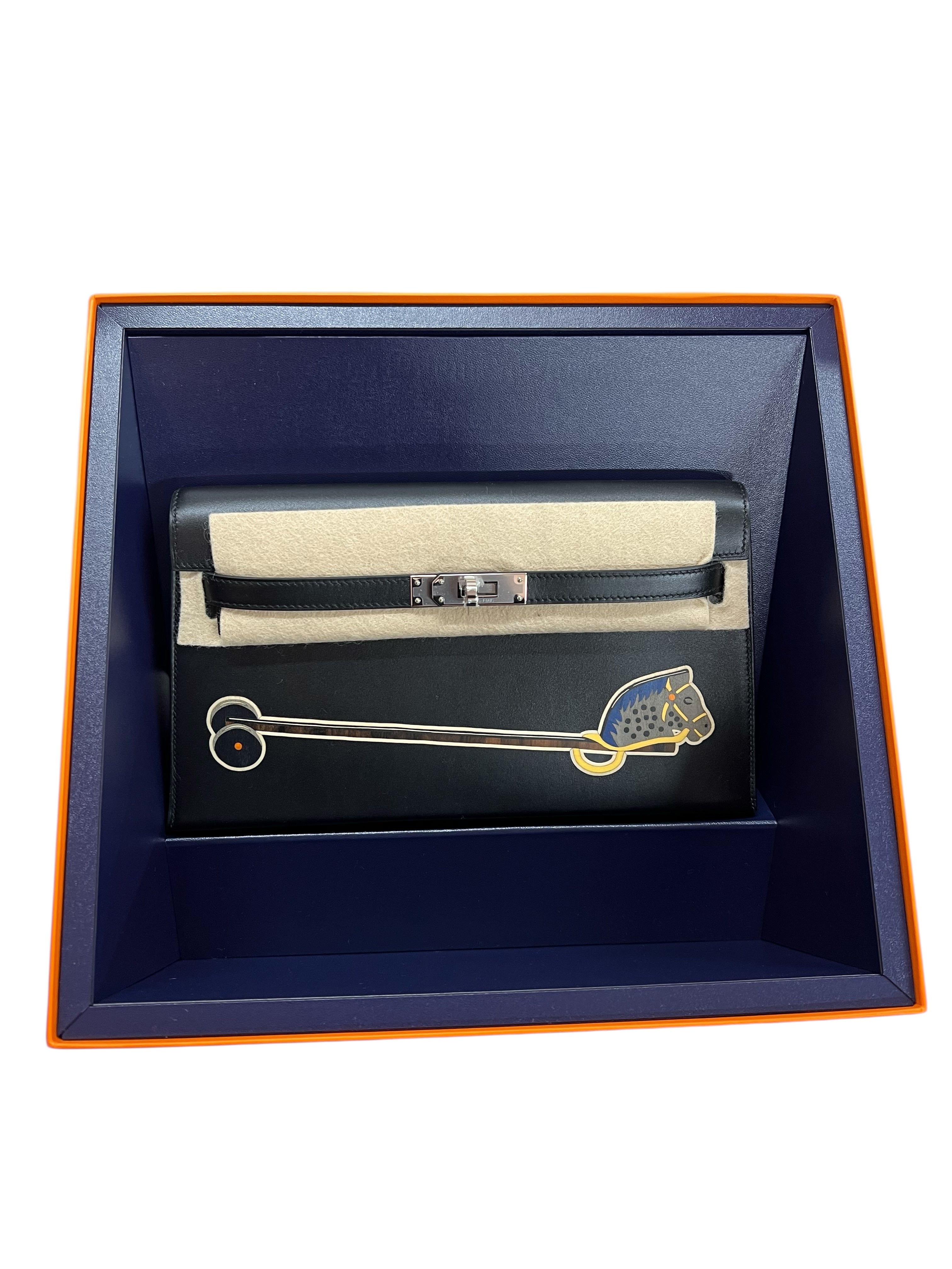 Hermès Hermes Kelly Elan Cheval De Bois Black Tadelakt PHW #W SKCJB-224090