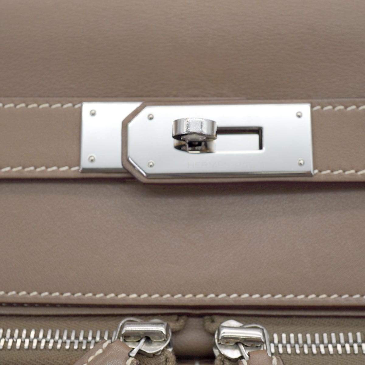 Hermès HERMES KELLY LAKIS 40 RETOURNE ETOUPE VEAU SWIFT HAND SHOULDER BAG 2011 SQUARE O PALLADIUM HARDWARE 90331849 DXBS6655