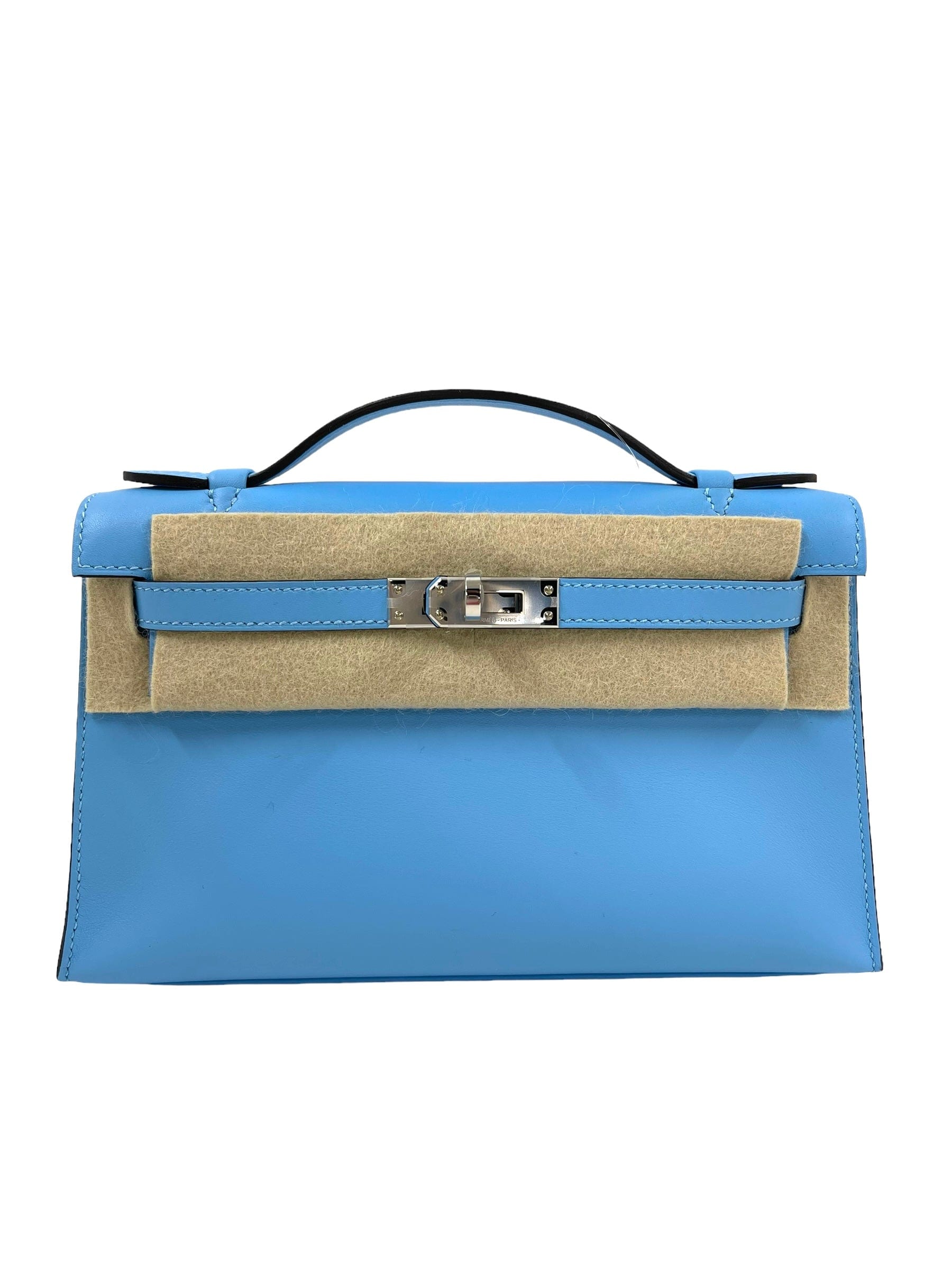 Hermès Hermes Kelly Pochette Blue Celeste Swift PHW #B SKCB-062344