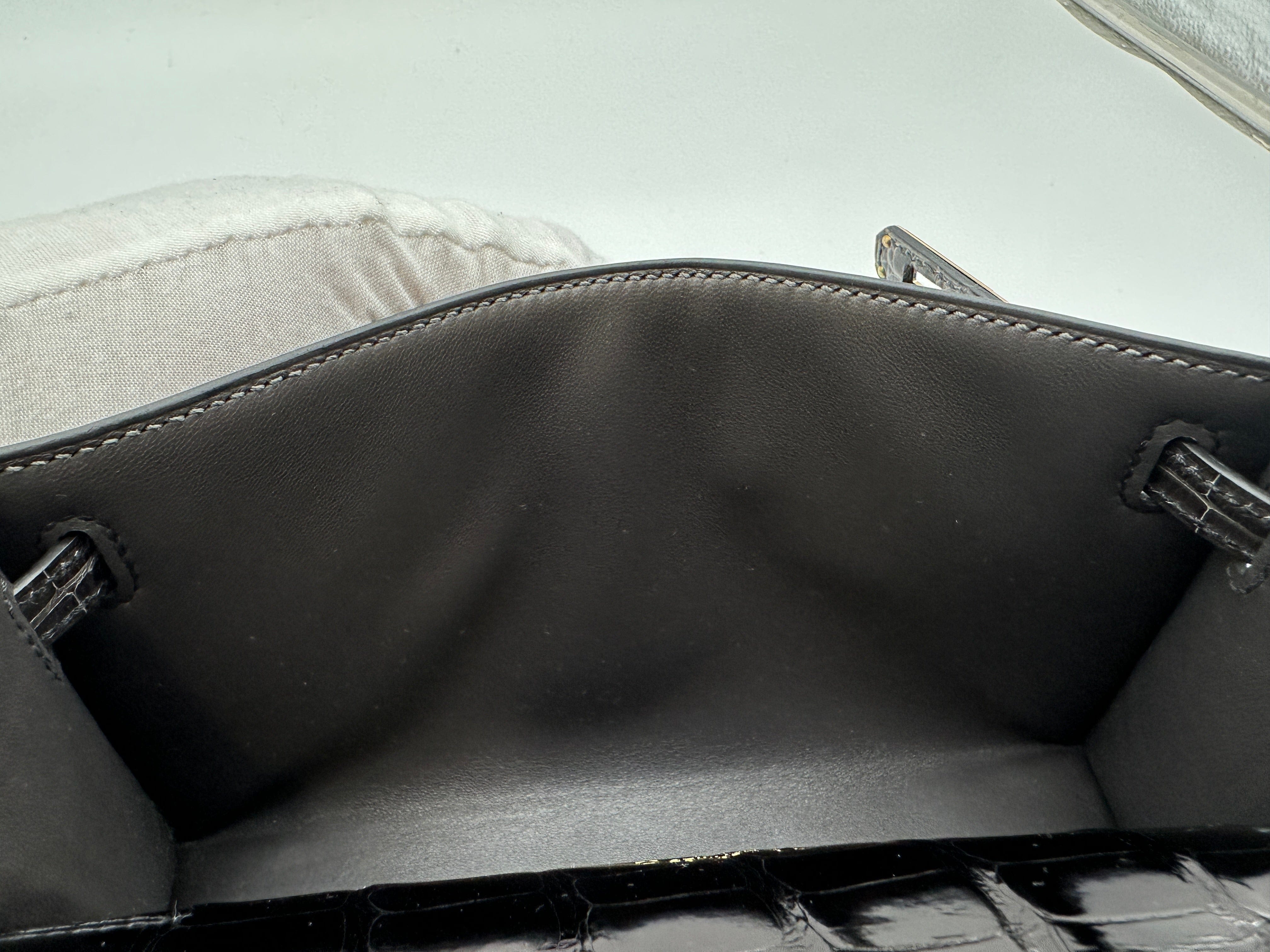 Hermès Hermès Kelly Pochette HSS black / graphite shiny alligator GHW W 2025 PC525