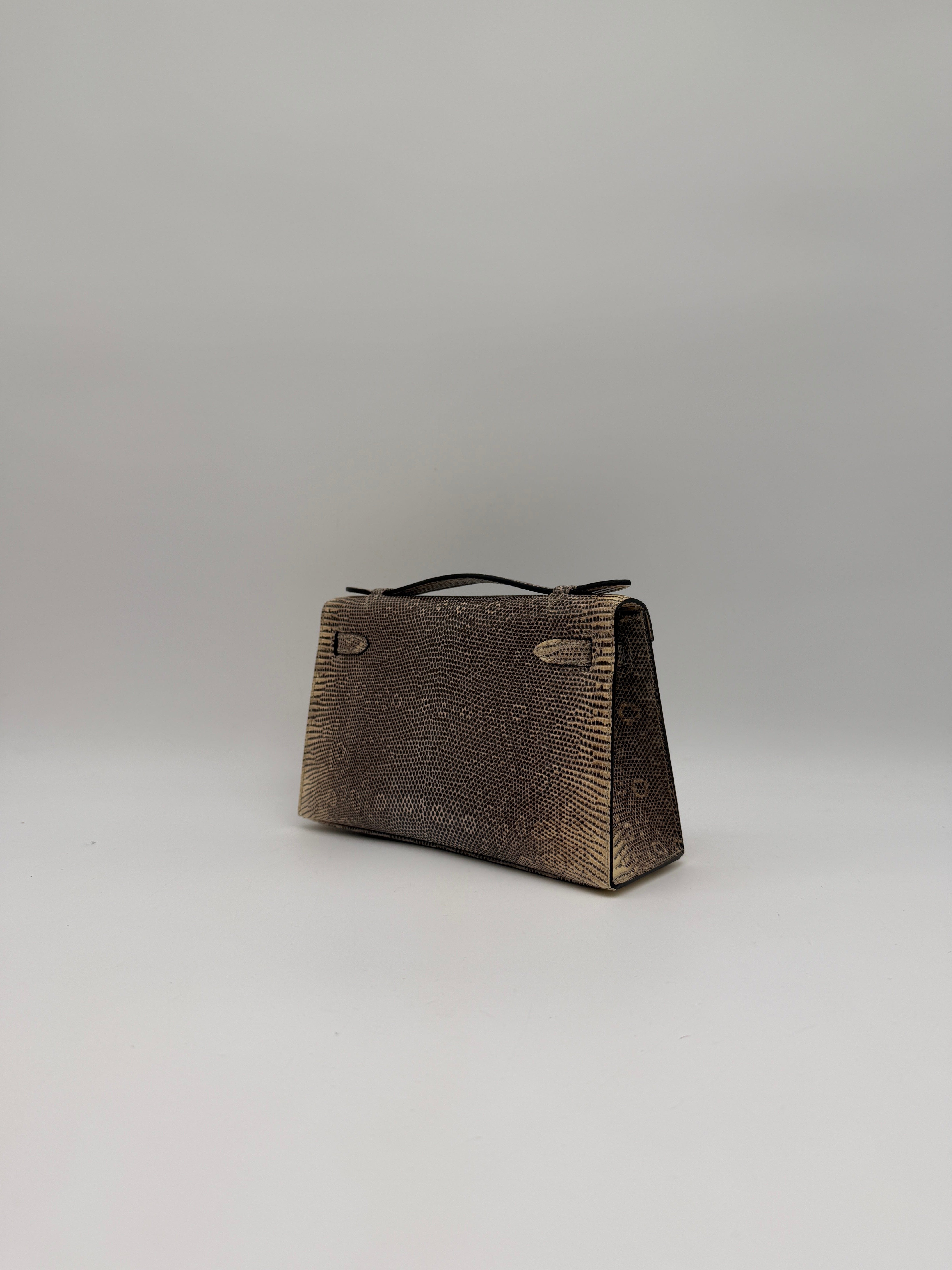 Hermès Hermès Kelly Pochette Ombre Lizard Ombre  Palladium Hardware