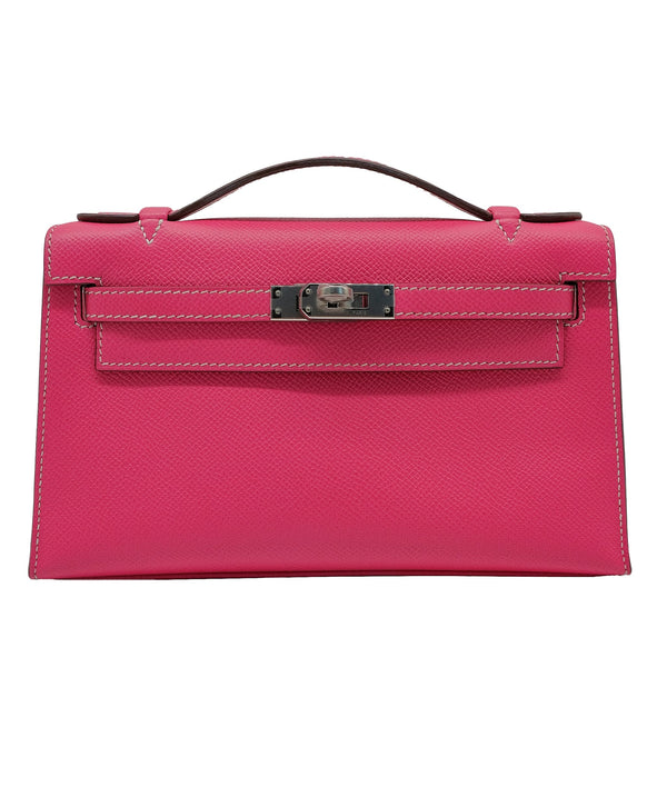Hermès Hermes Kelly Pochette Rose Tyrien Epsom PHW #Q SKL1712