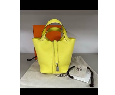 Hermes Hermes Lemon Yellow 18 picotin Leather TC Stamp B Complete Set ALC4014