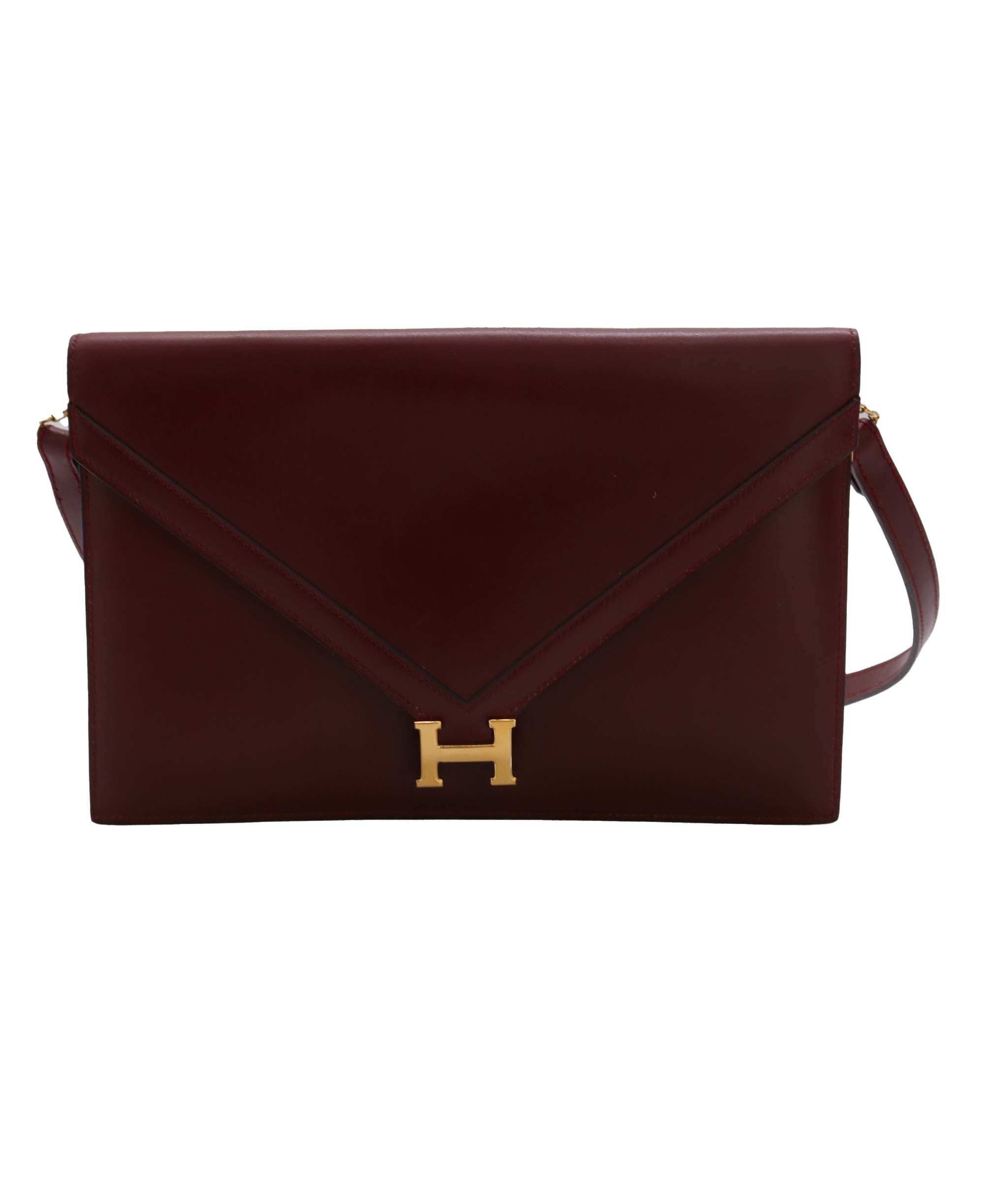 Hermès HERMES Lydie 2way Shoulder Clutch Bag Rouge H Box Calf 〇G  DXBS0937