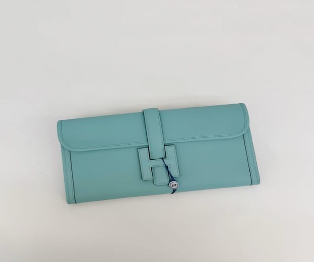 Hermes Hermes Macaron Blue Clutch Bag, S-Leather, Silver Hardware, T Engraving, Base Length 29cm 15746885