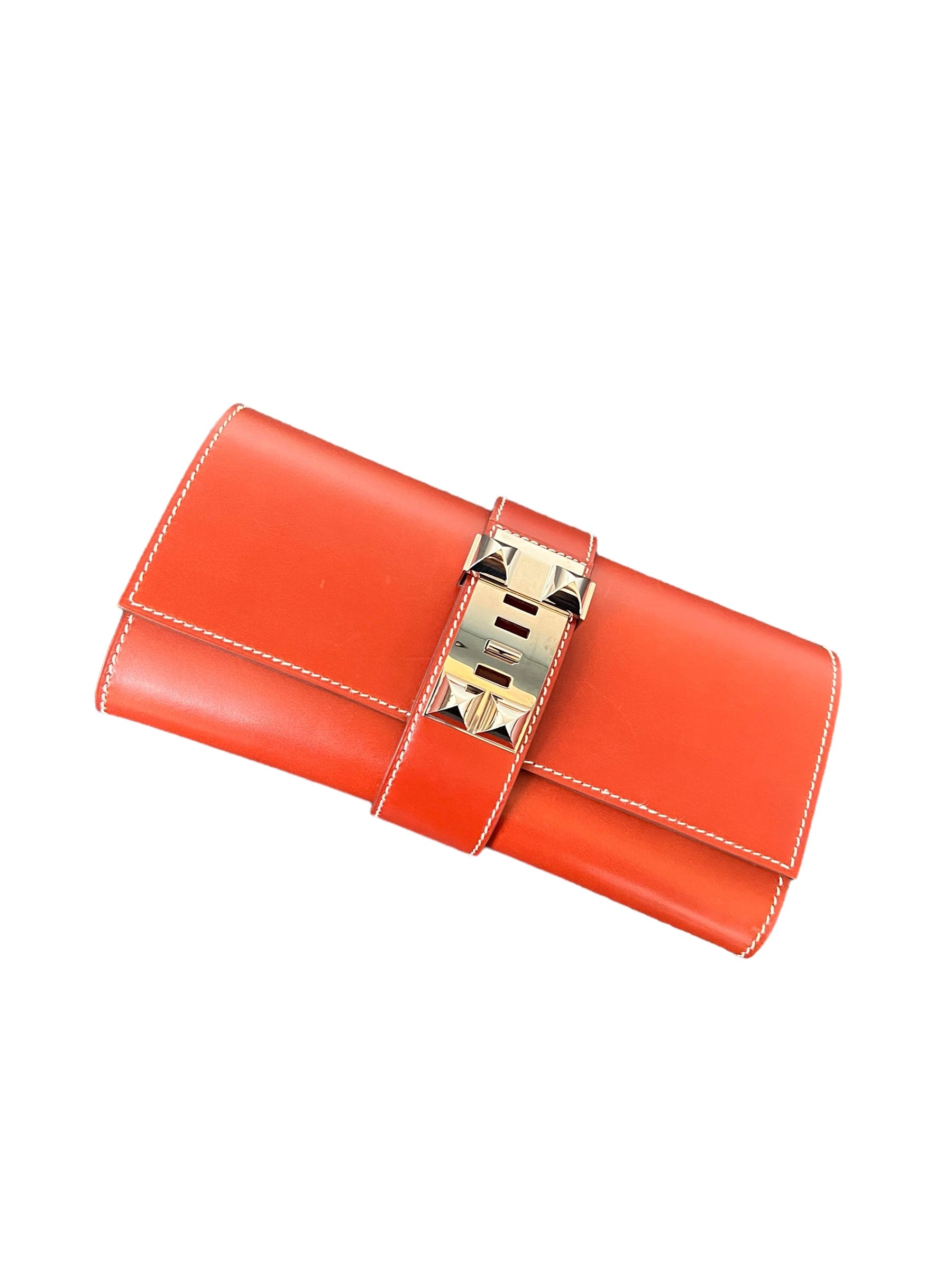 Hermes Medor Clutch Brique Tadelakt PHW SYC1143