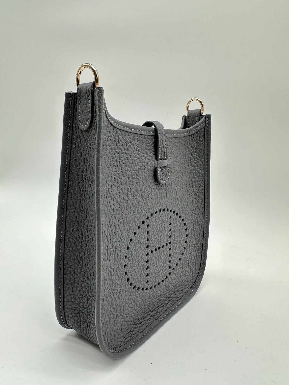 Hermès Hermès Mini Evelyne Ardoise Tourillon Clemence Gold Hardware