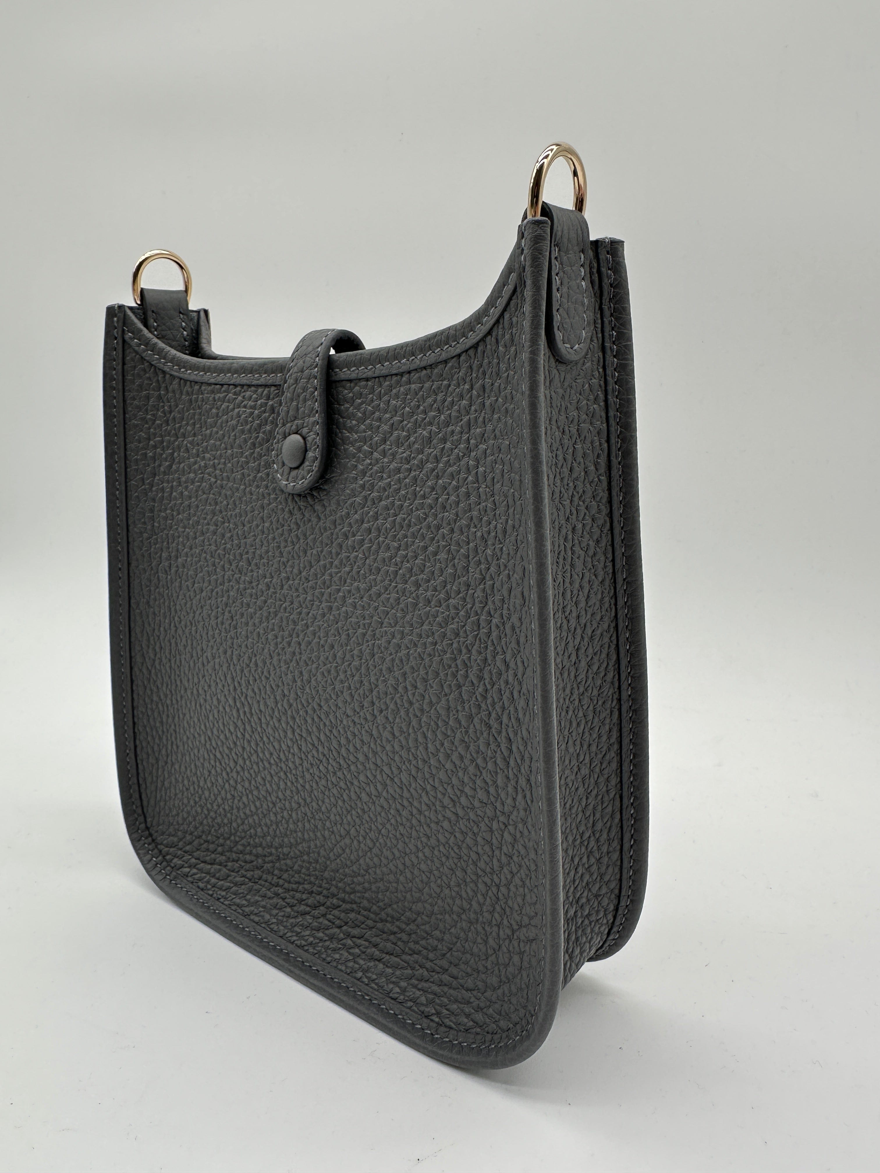 Hermès Hermès Mini Evelyne Ardoise Tourillon Clemence Gold Hardware