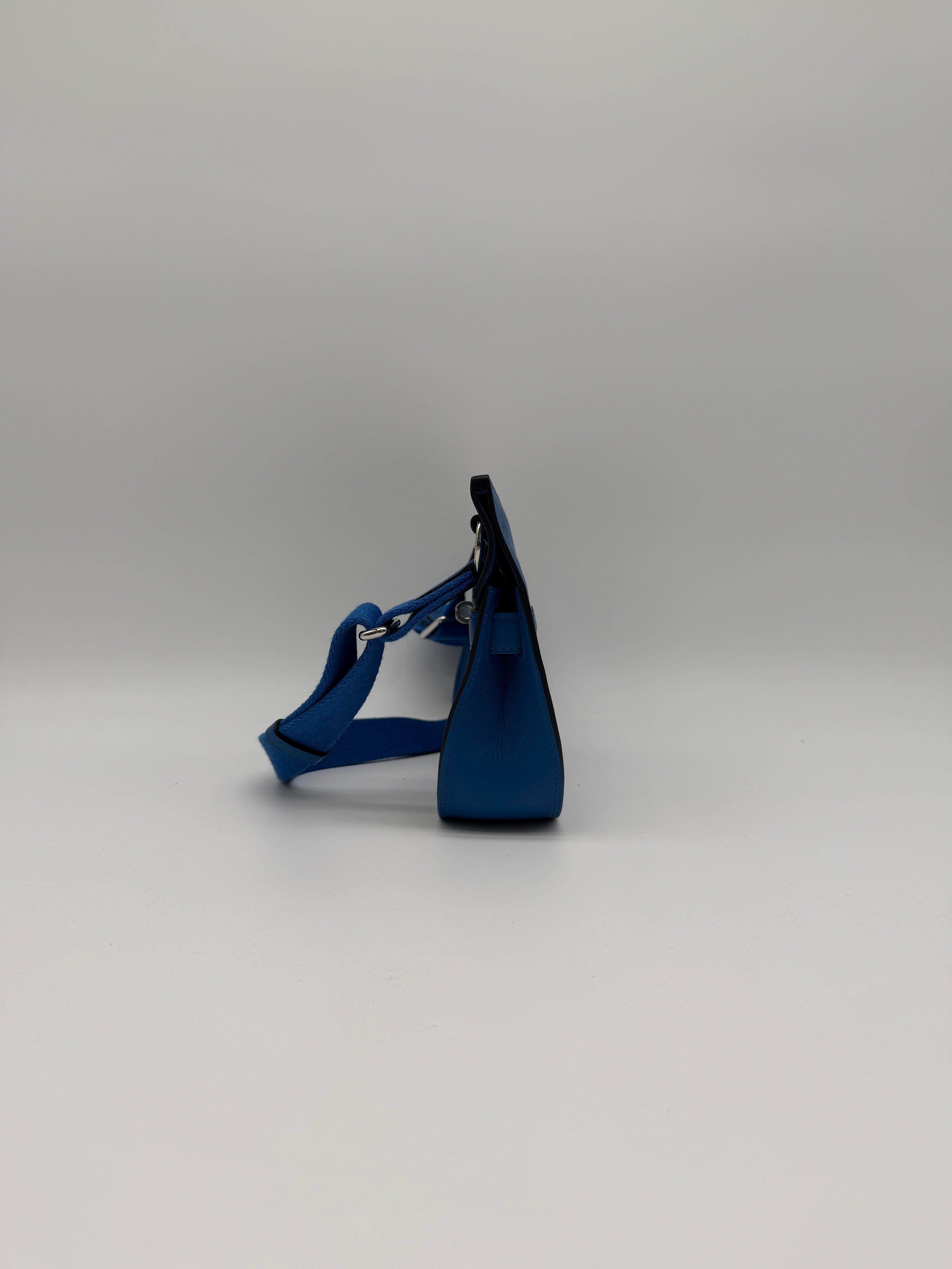 Hermès Hermès Mini Jypsiere Evercolor Blue Zellige Palladium Hardware