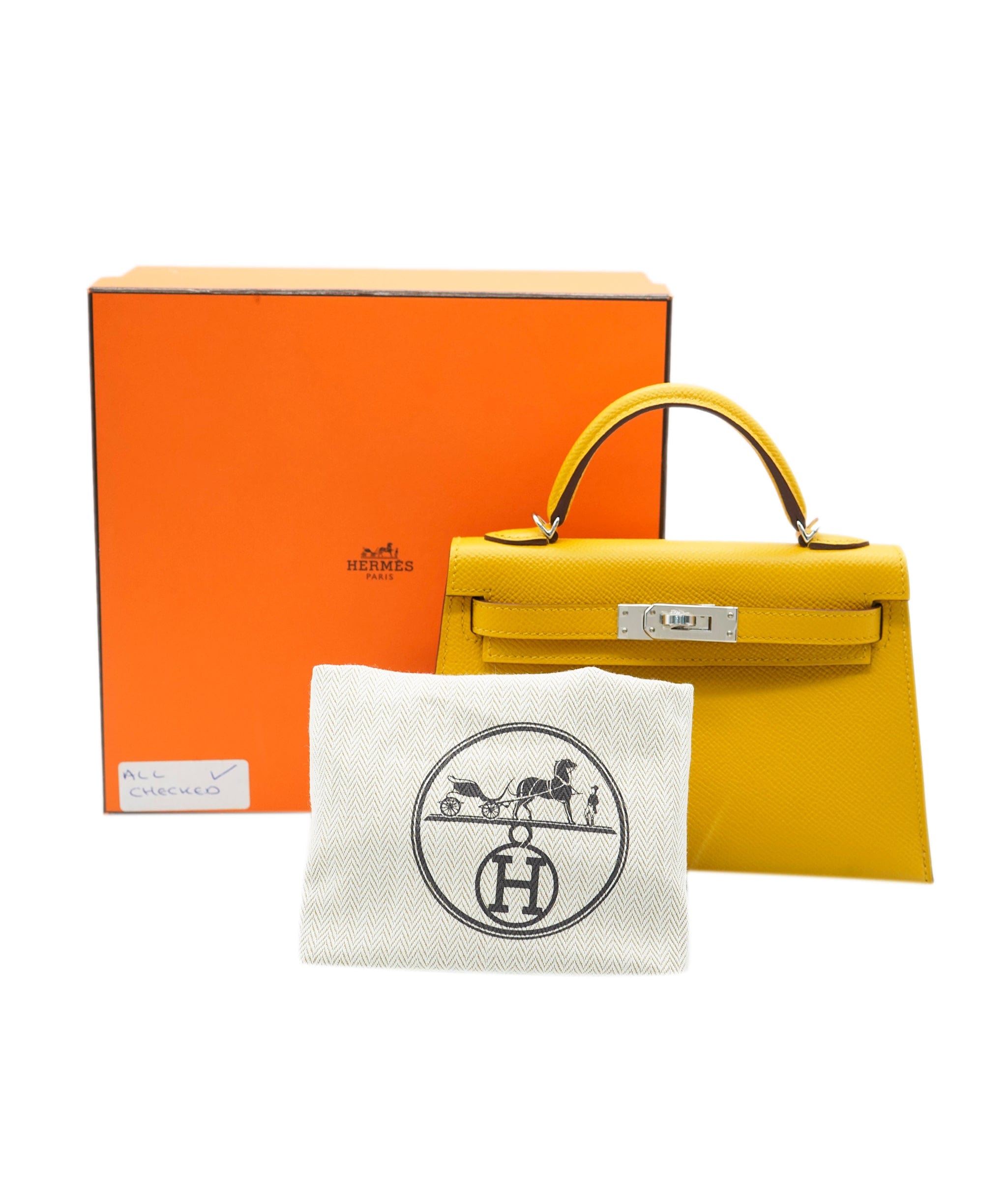 Hermès Hermes Mini Kelly 20 Jaune Amber GHW  ALC2464