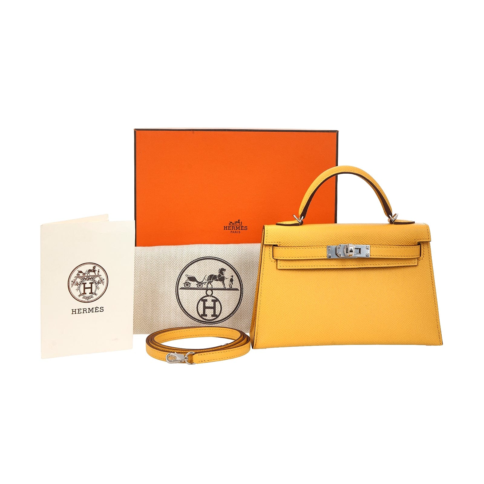 Hermès Hermes Mini Kelly 20 Jaune Amber GHW  ALC2464