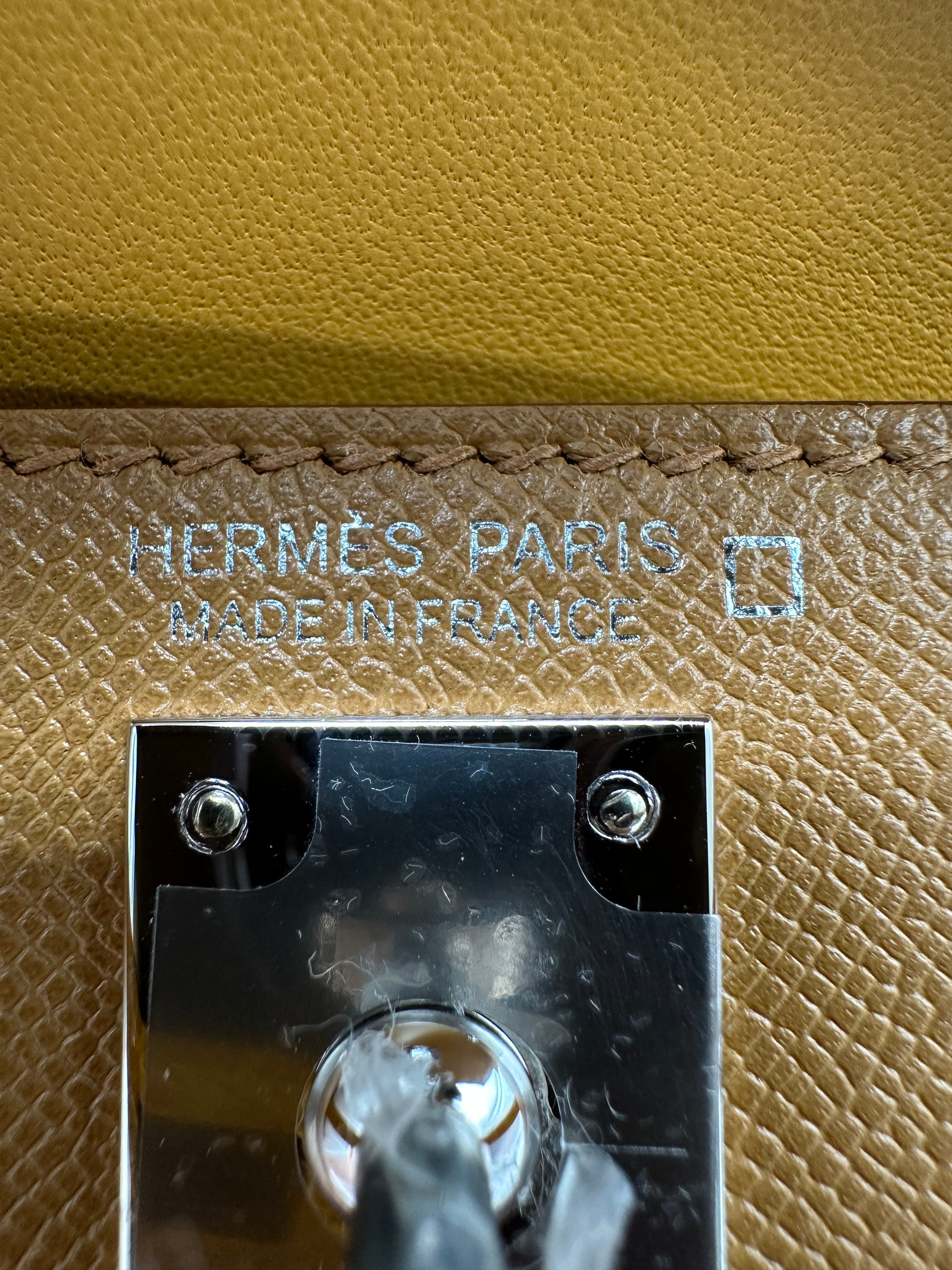 Hermès Hermès Mini Kelly 20 Touch Madame/Alli Missi Sesame / Jaune Ambre PHW K PC485