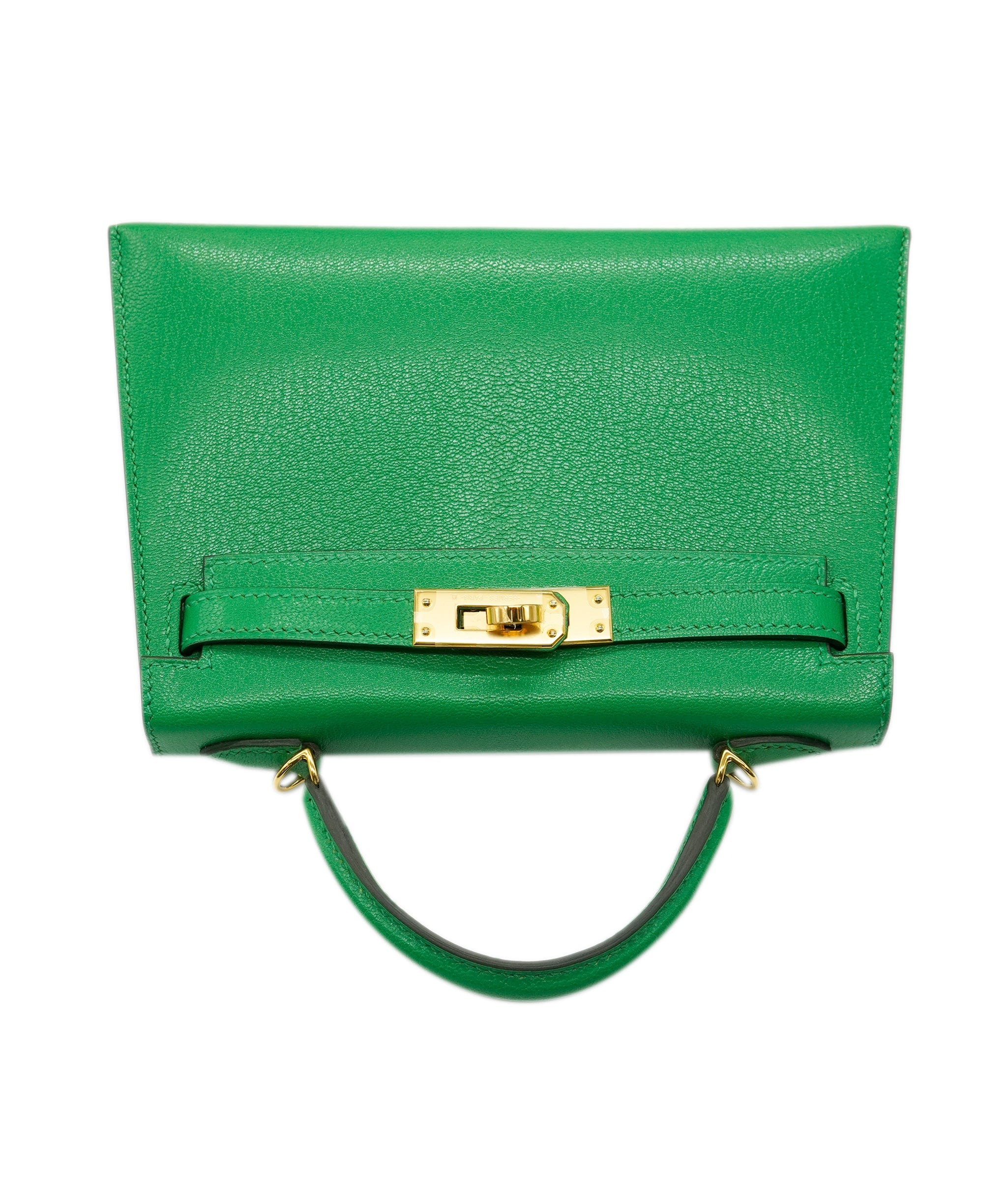 Hermès Hermes Mini Kelly 20 Vert Comic GHW  ALC2465
