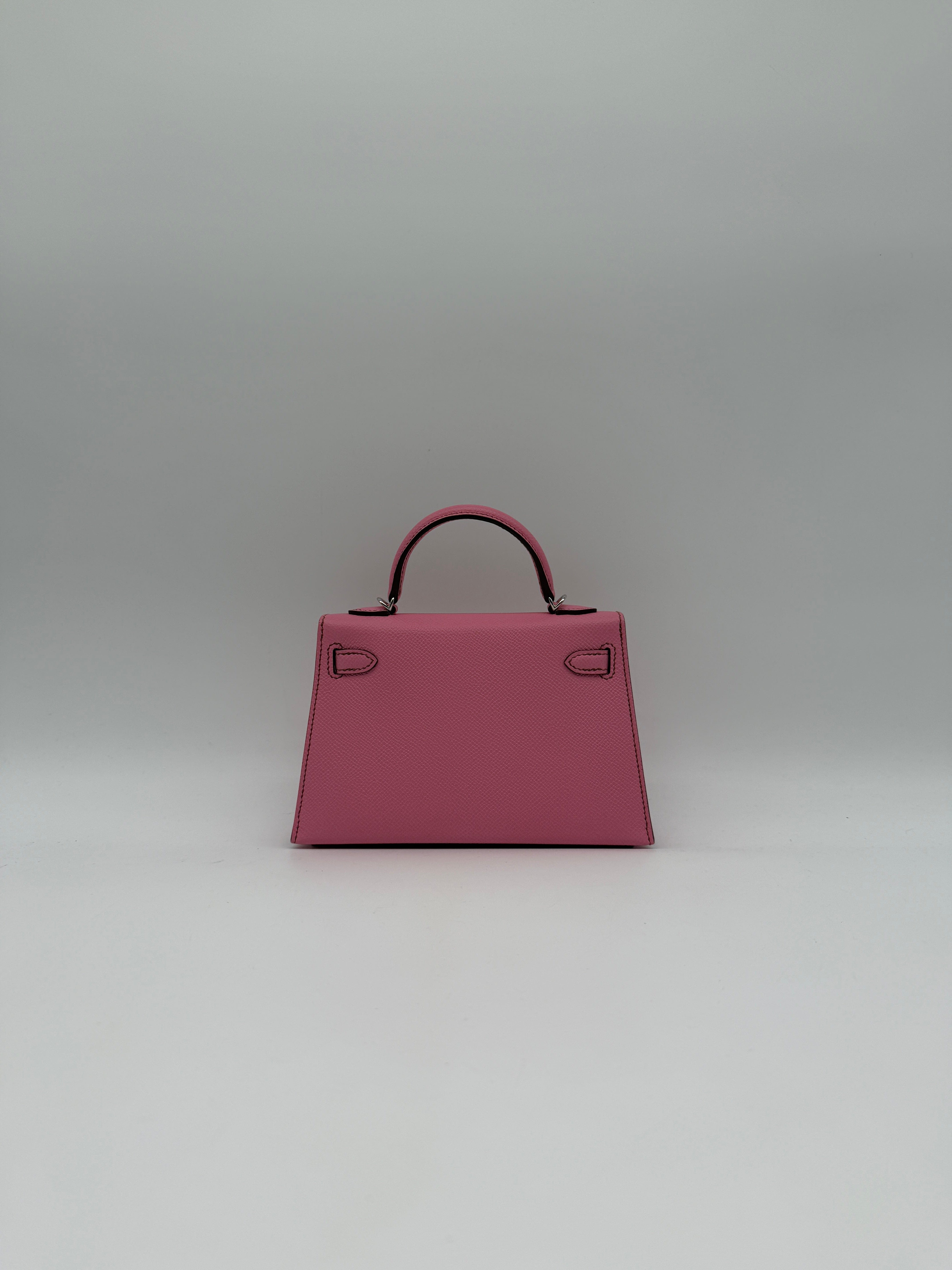 Hermès Hermès Mini Kelly Bubblegum Epsom Palladium Hardware