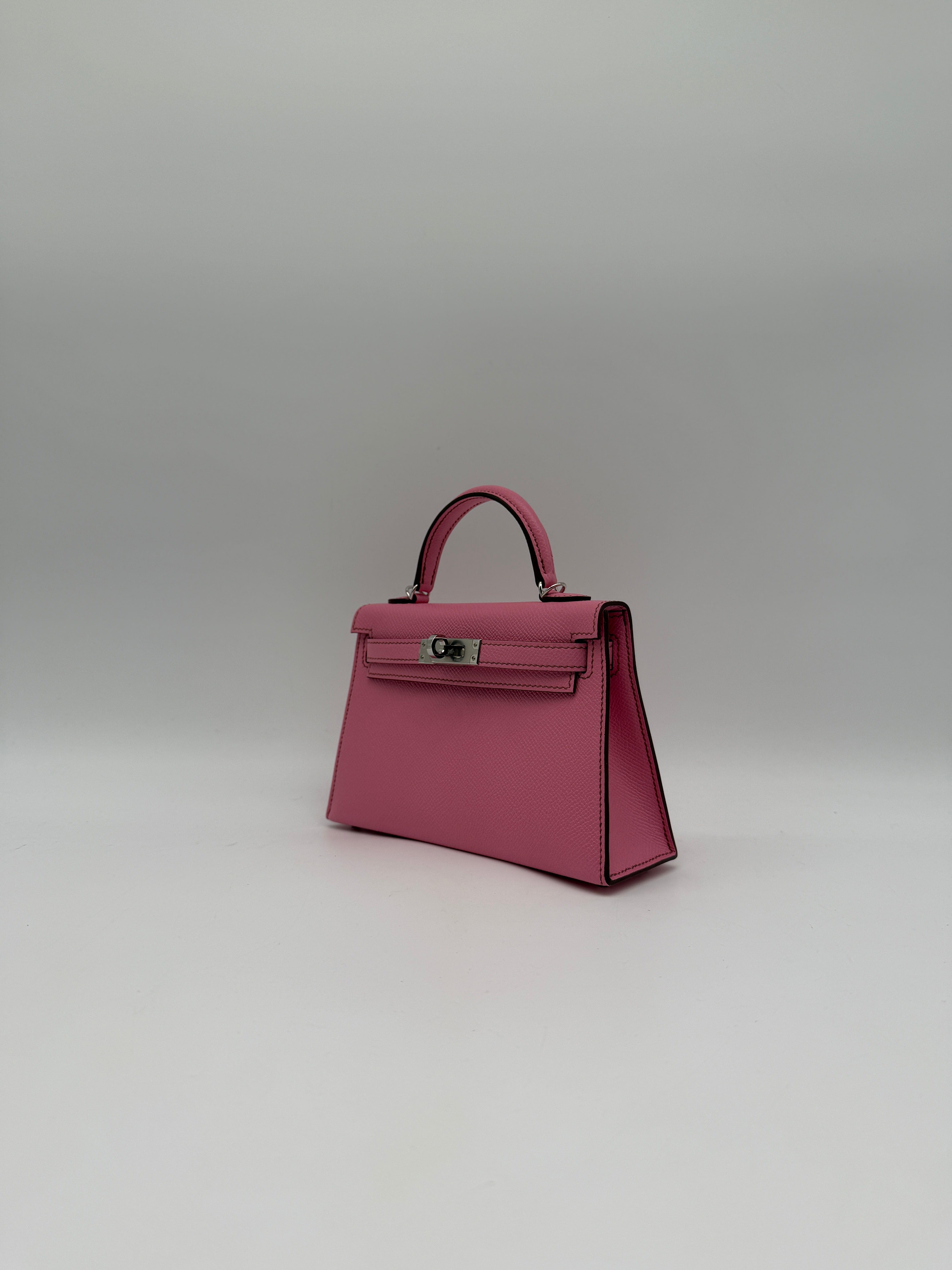 Hermès Hermès Mini Kelly Bubblegum Epsom Palladium Hardware