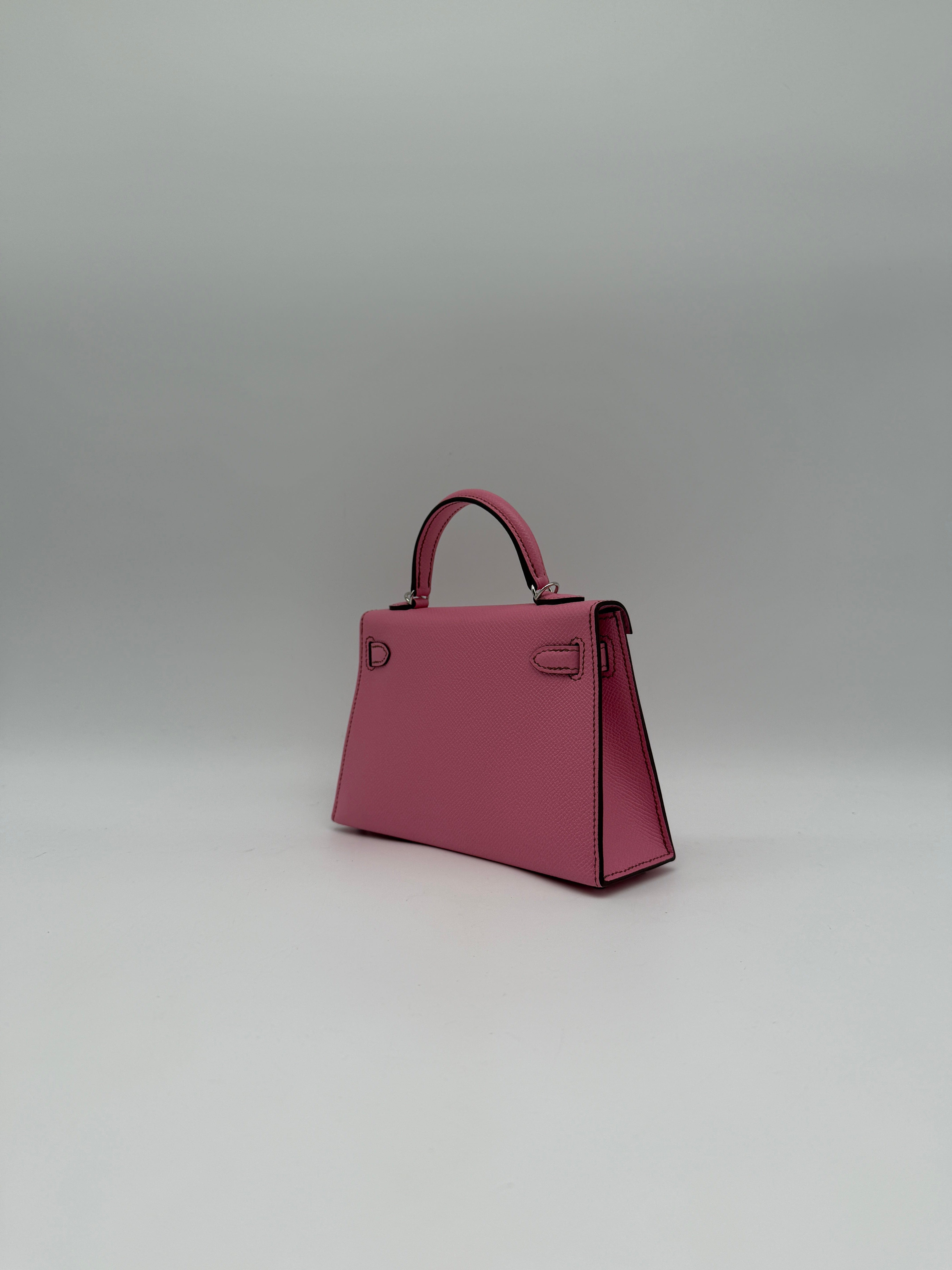 Hermès Hermès Mini Kelly Bubblegum Epsom Palladium Hardware