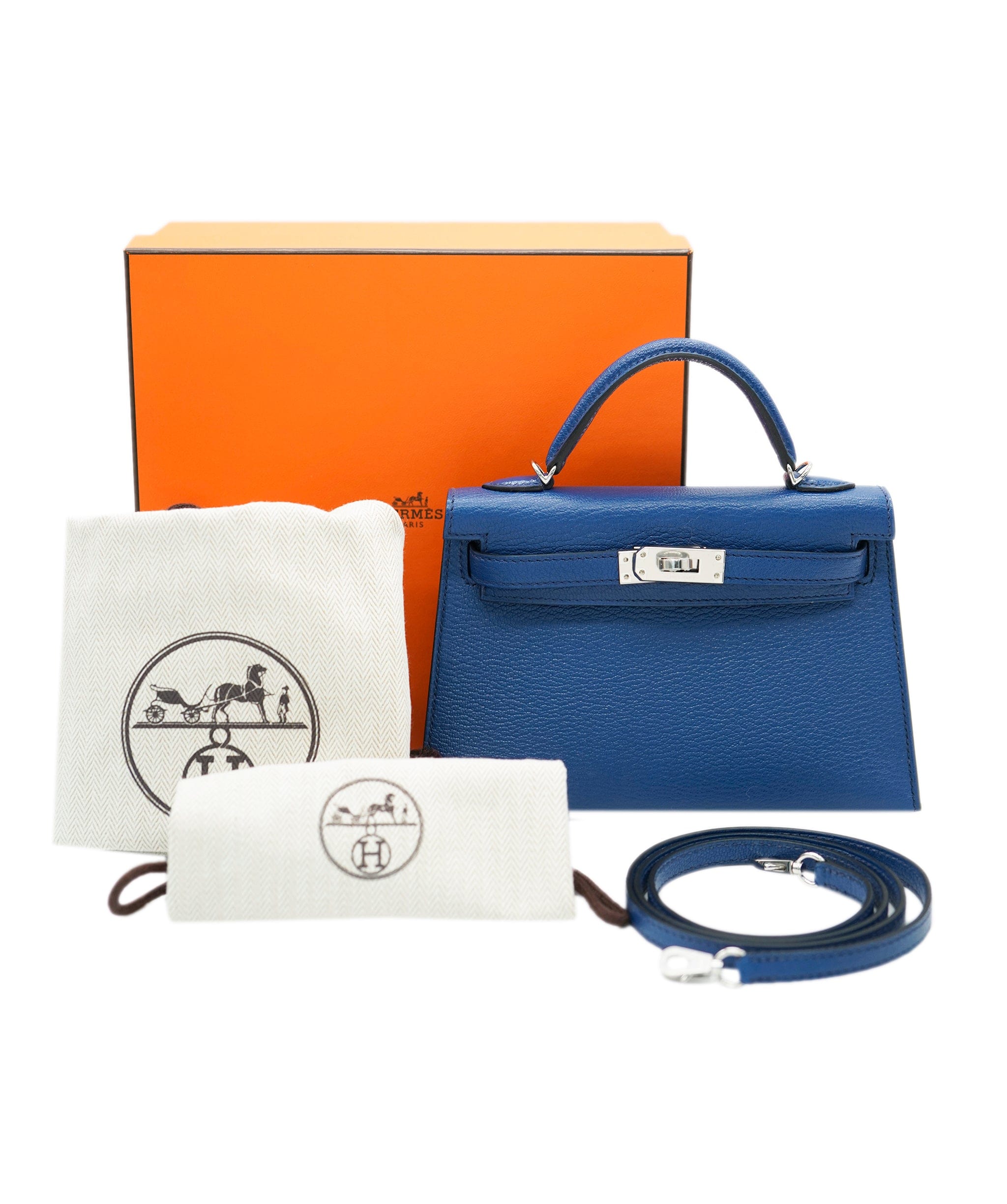 Hermès Hermes Mini kelly Chevre mysore blue saphir PHW  ASC5351