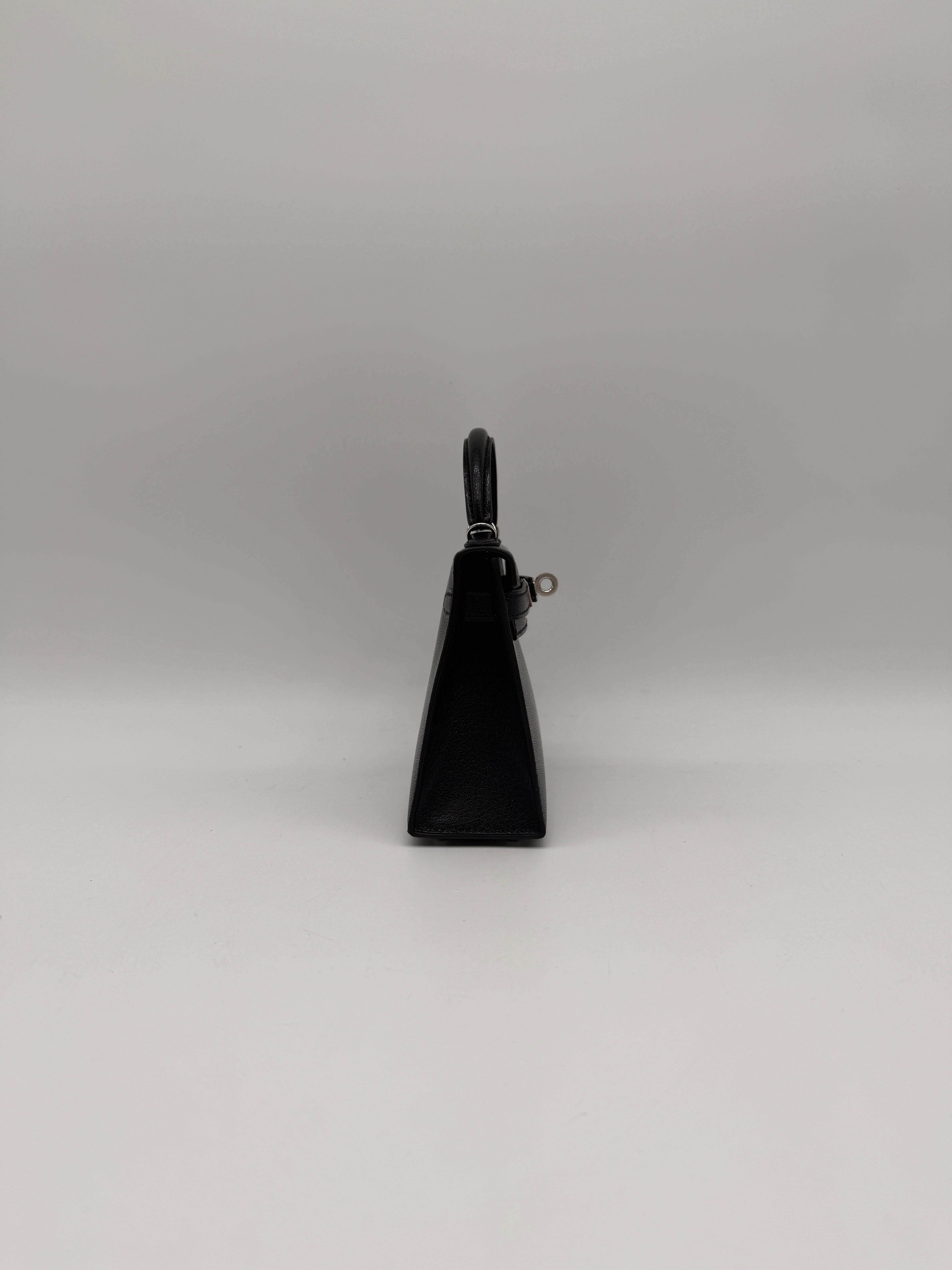 Hermès Hermès Mini Kelly Clou de coeur Black Chevre Palladium Hardware