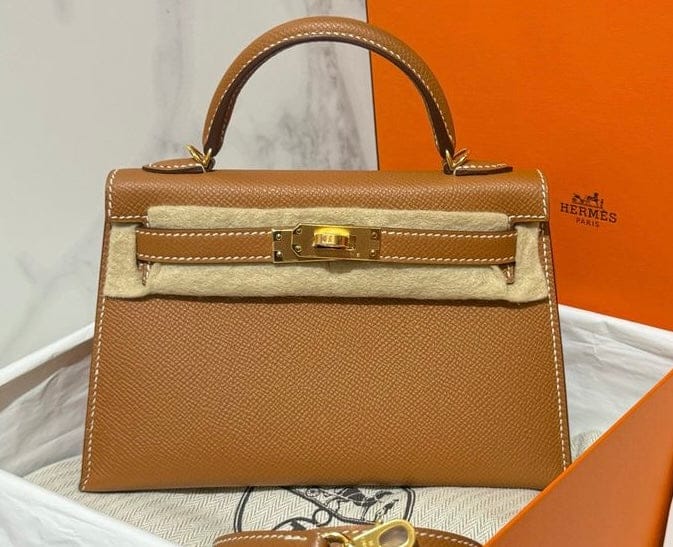 Hermès Hermes Mini Kelly Gold GHW W stamp epsom  ALTC0132