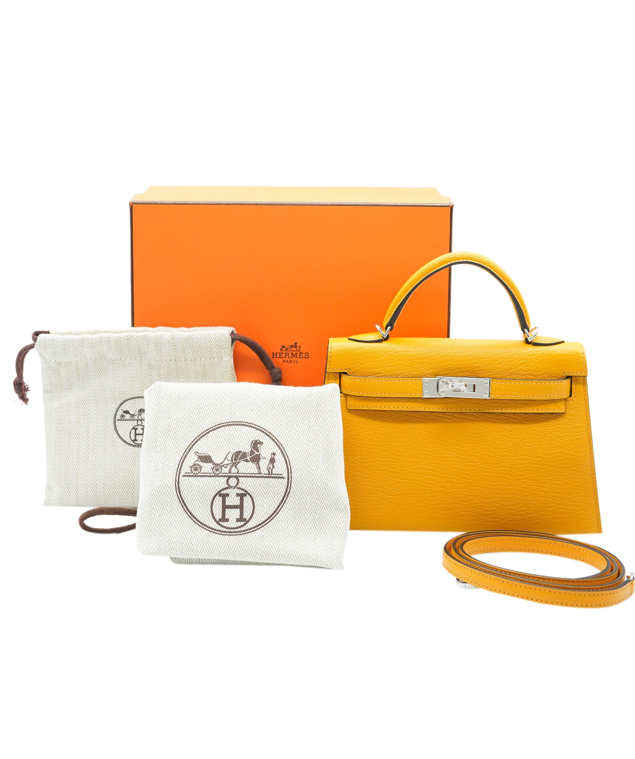 Hermès Hermes Mini Kelly Orange Epsom with PHW ALC2402
