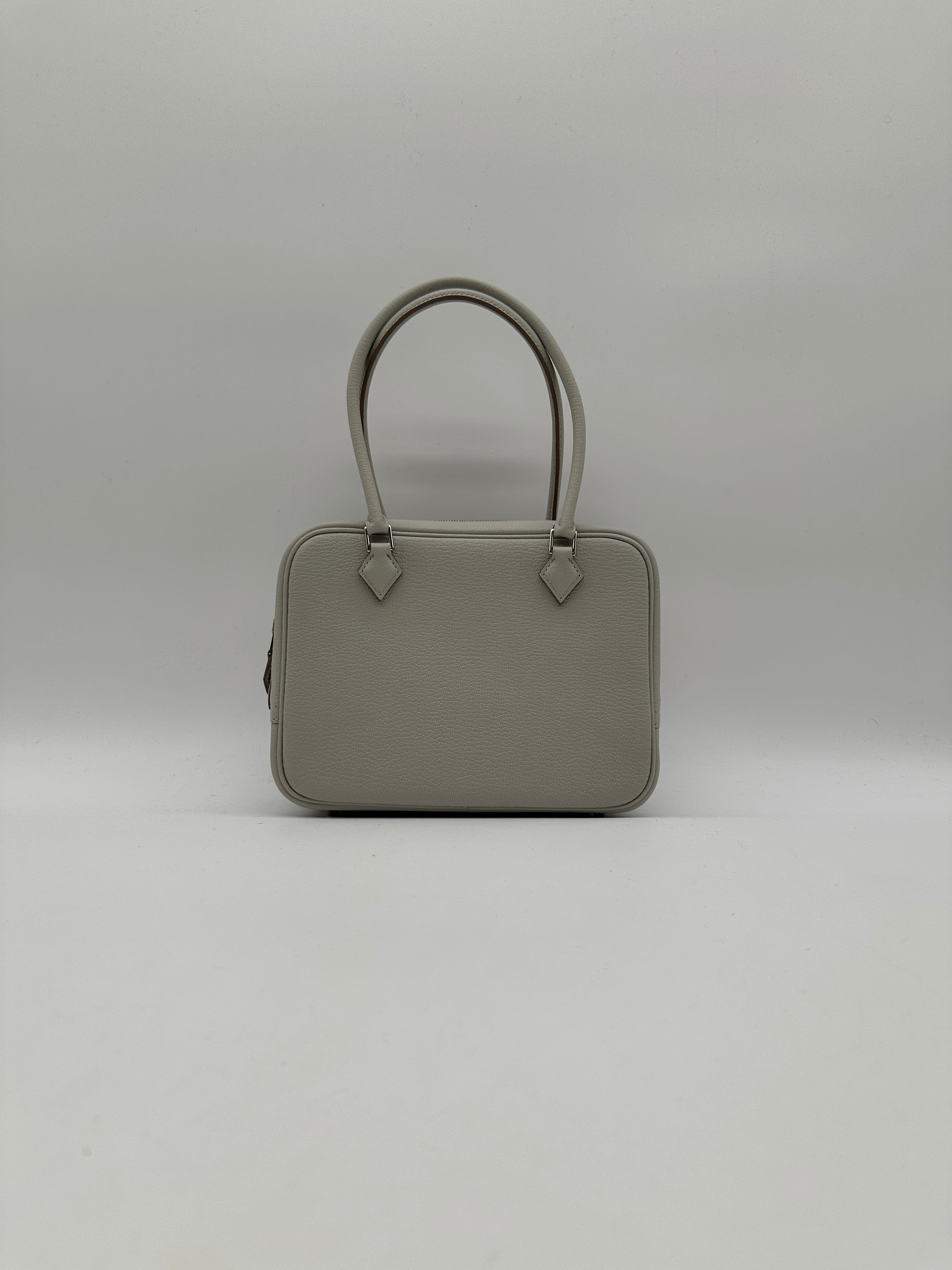 Hermès Hermès Mini Plume Chevre Gris Perle Palladium Hardware