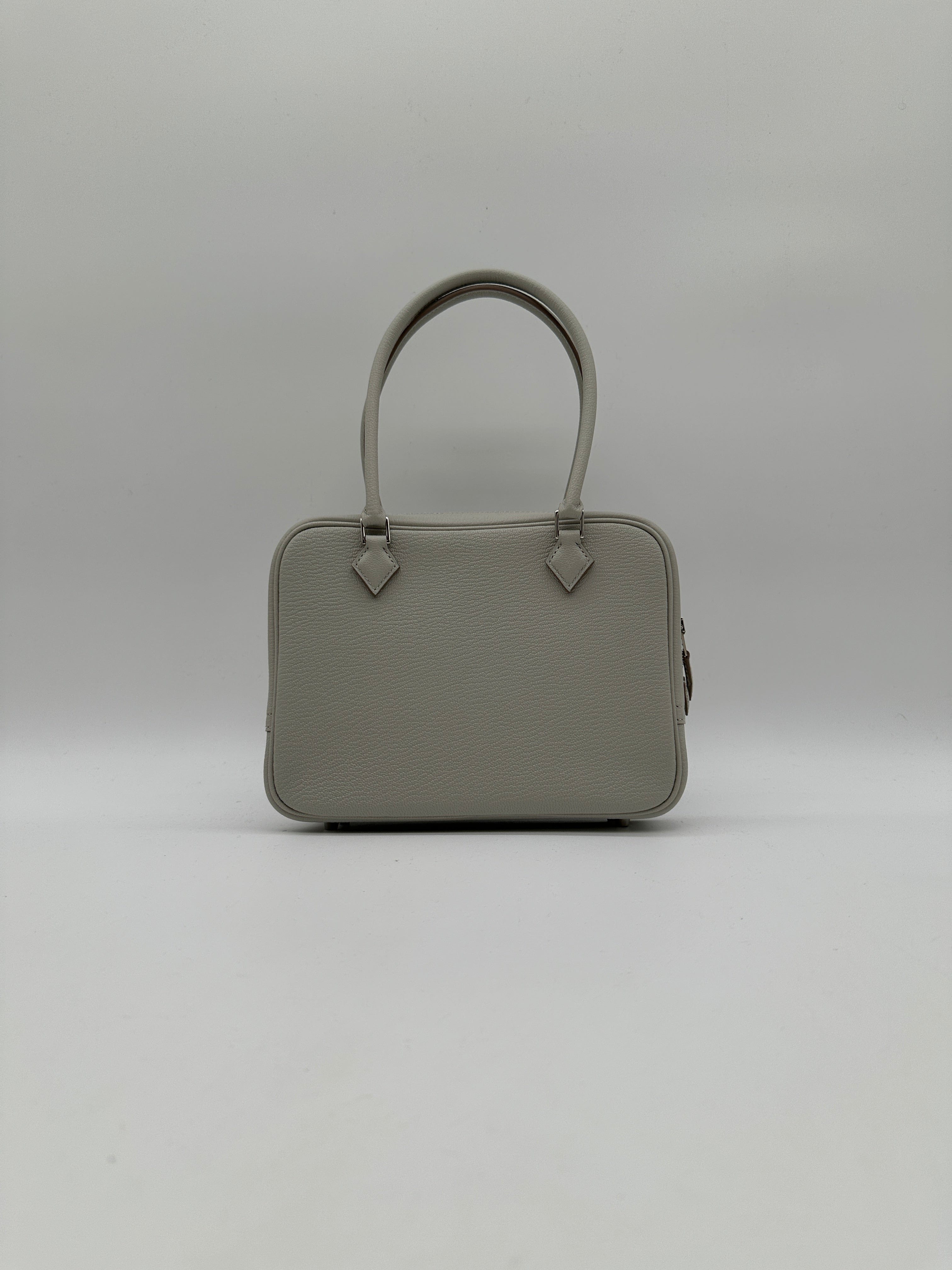 Hermès Hermès Mini Plume Chevre Gris Perle Palladium Hardware