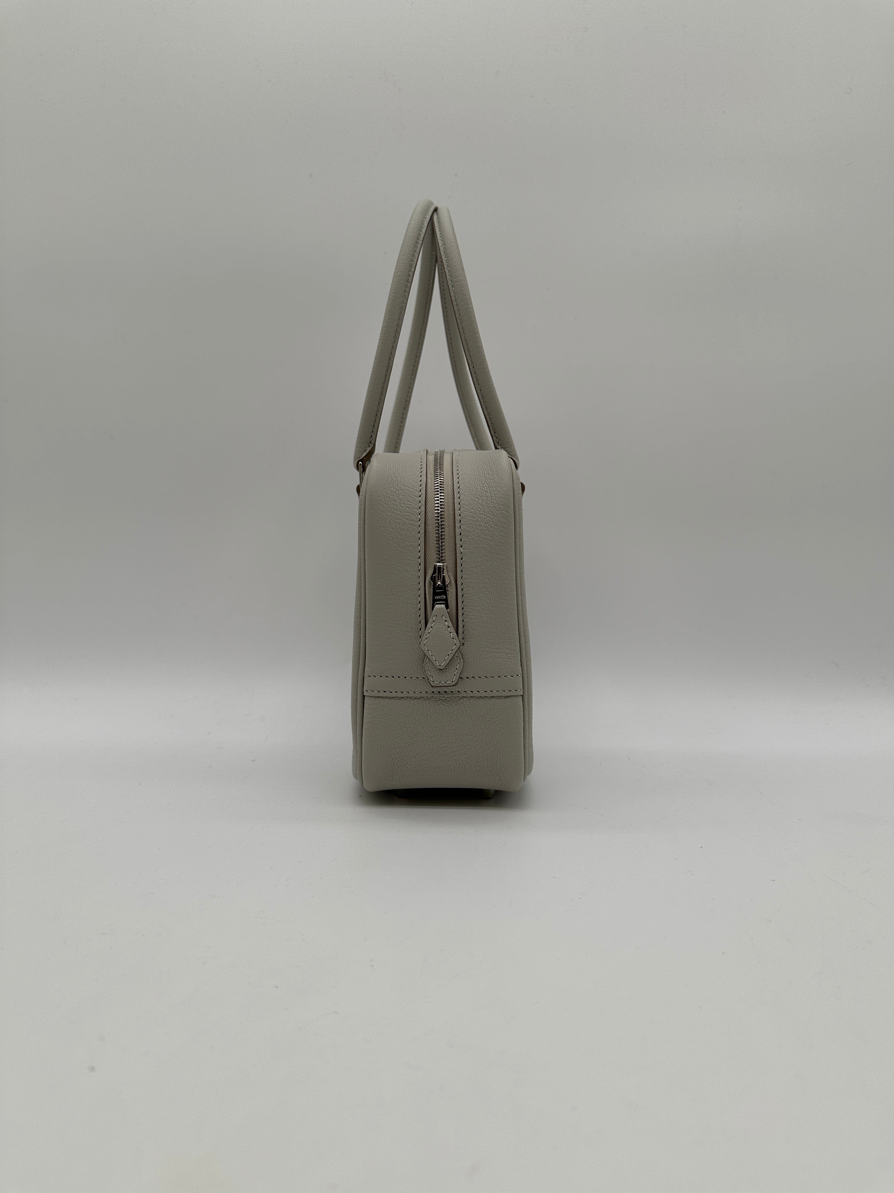 Hermès Hermès Mini Plume Chevre Gris Perle Palladium Hardware