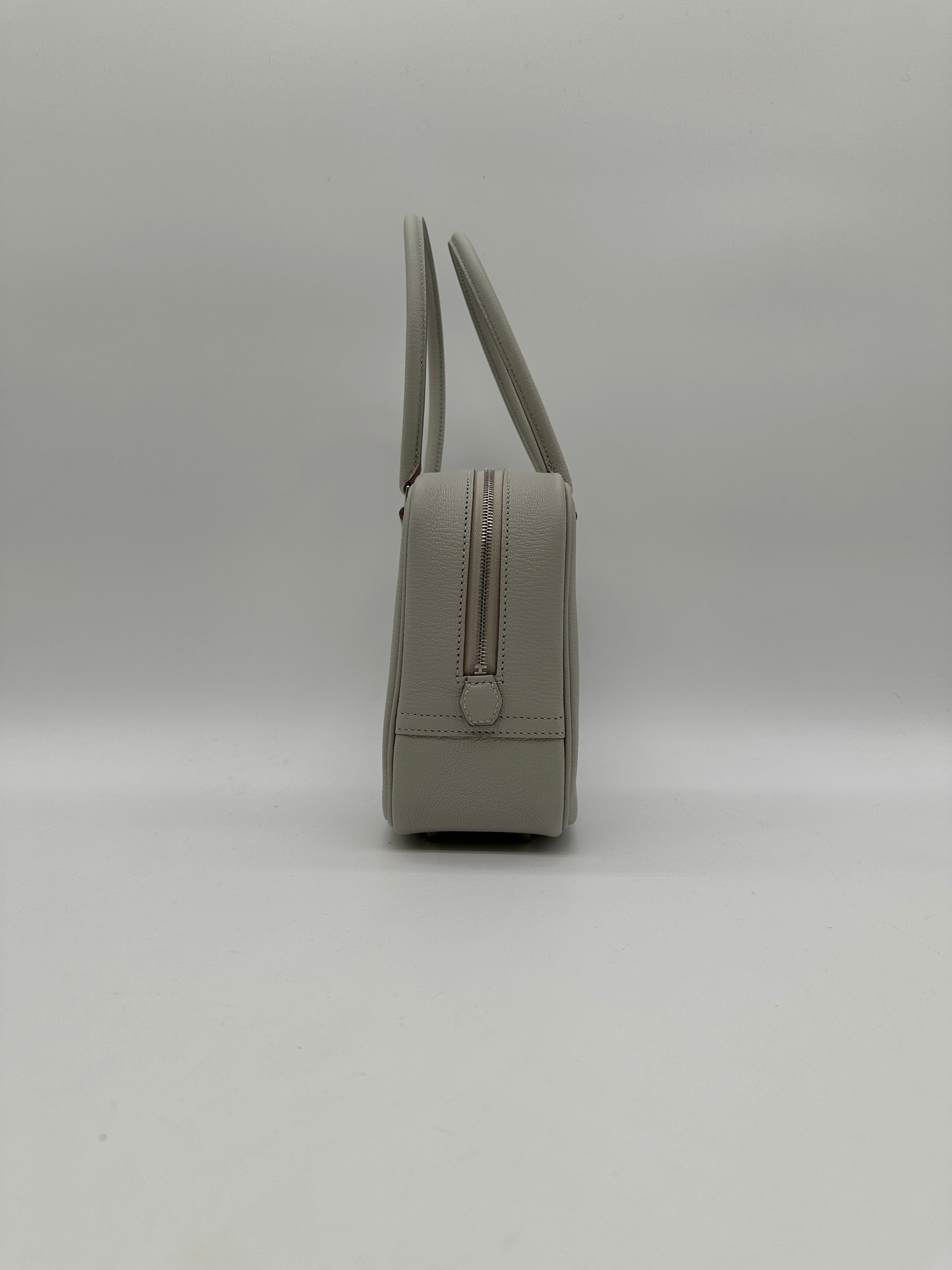 Hermès Hermès Mini Plume Chevre Gris Perle Palladium Hardware