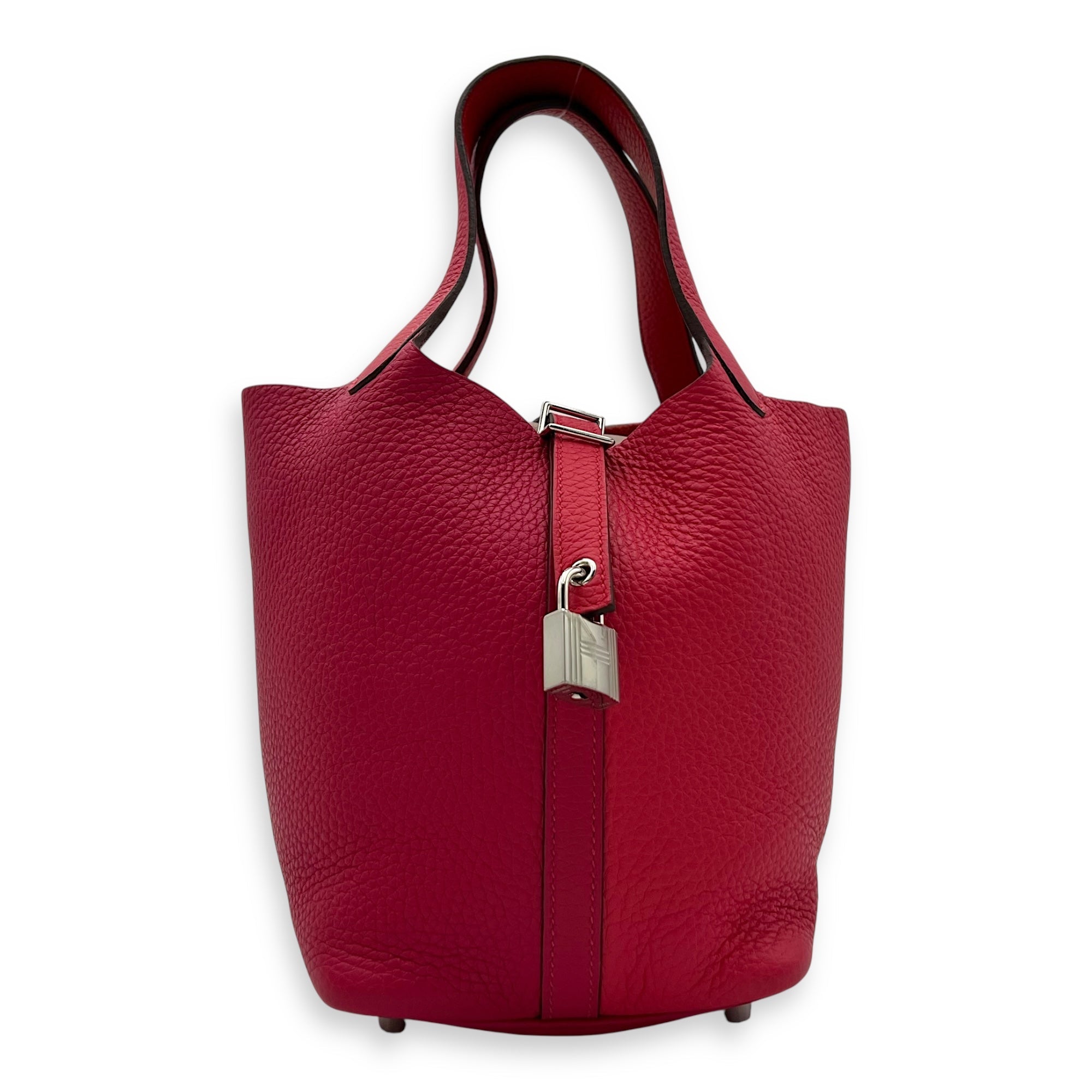 Hermès Hermès Picotin 18 Mexican rose/ rouge de coeur Top Handle Bag in Clemence, Palladium hardware C2507-007014VZ