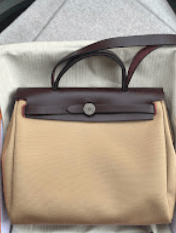 Hermès Hermes  Preloved Herbag 31 Bourdeux & Beige PHW U ALTC0694